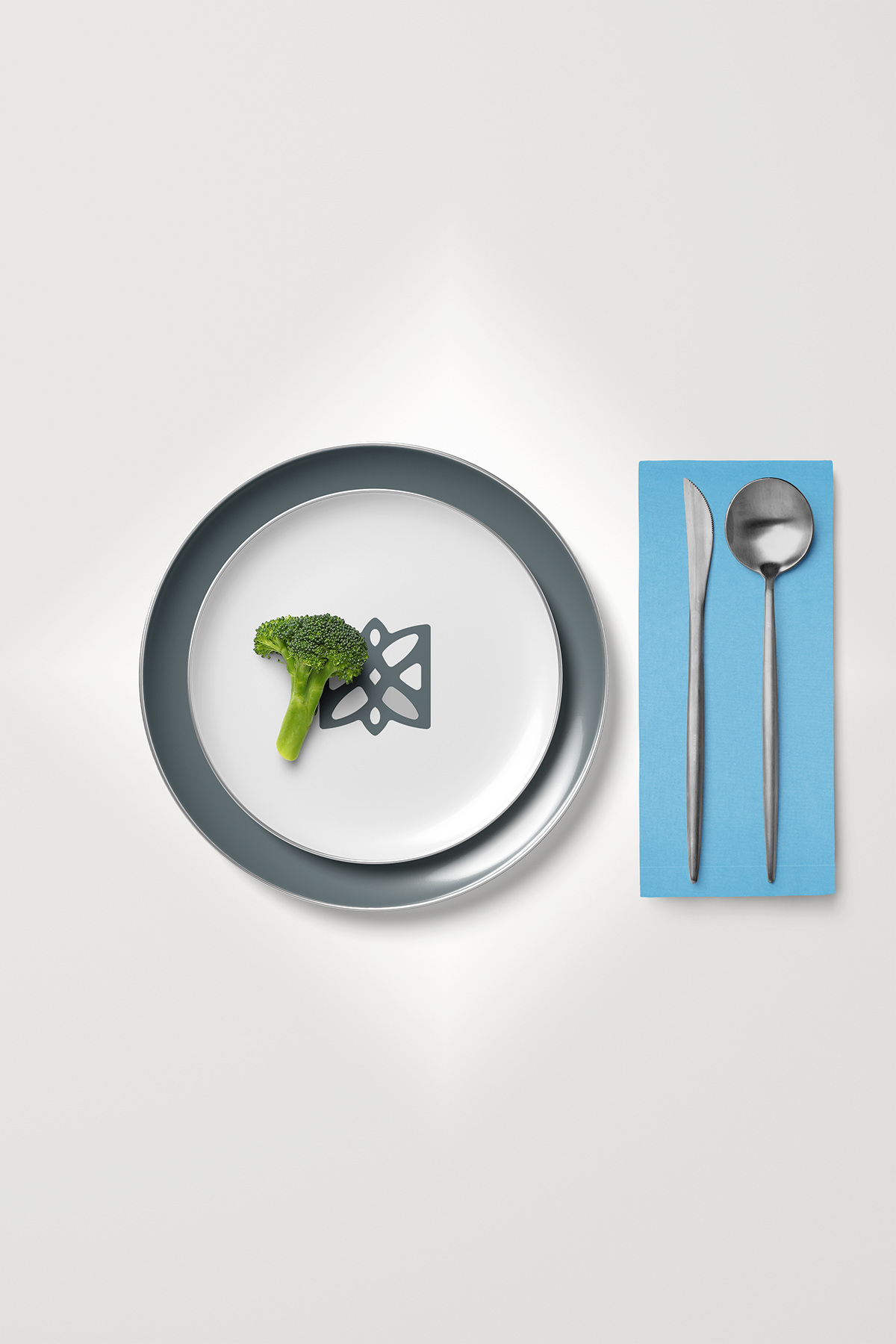 Kadife Dokulu Serisi Bebek Mavisi 6'lı Servis Peçetesi