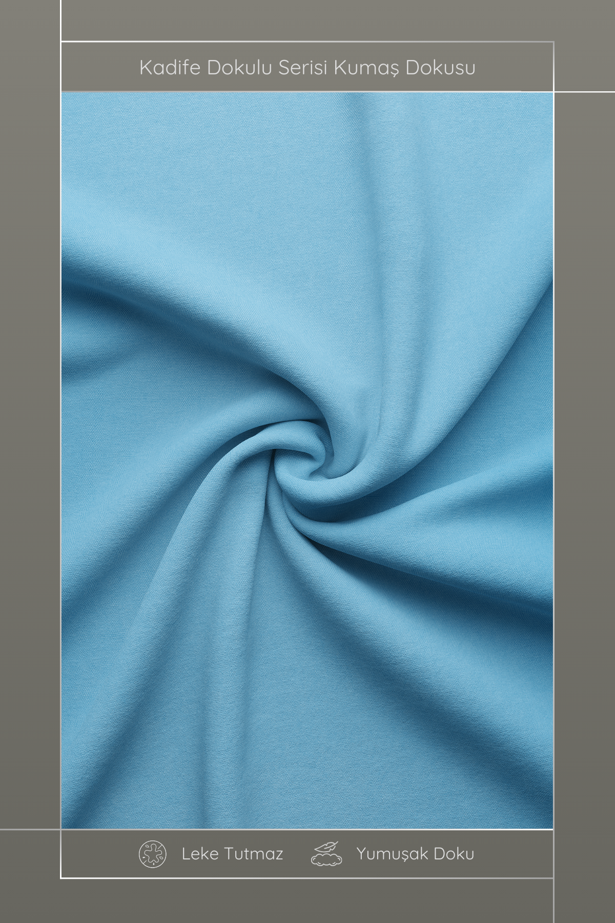 Kadife Dokulu Serisi Bebek Mavisi Kırlent Kılıfı