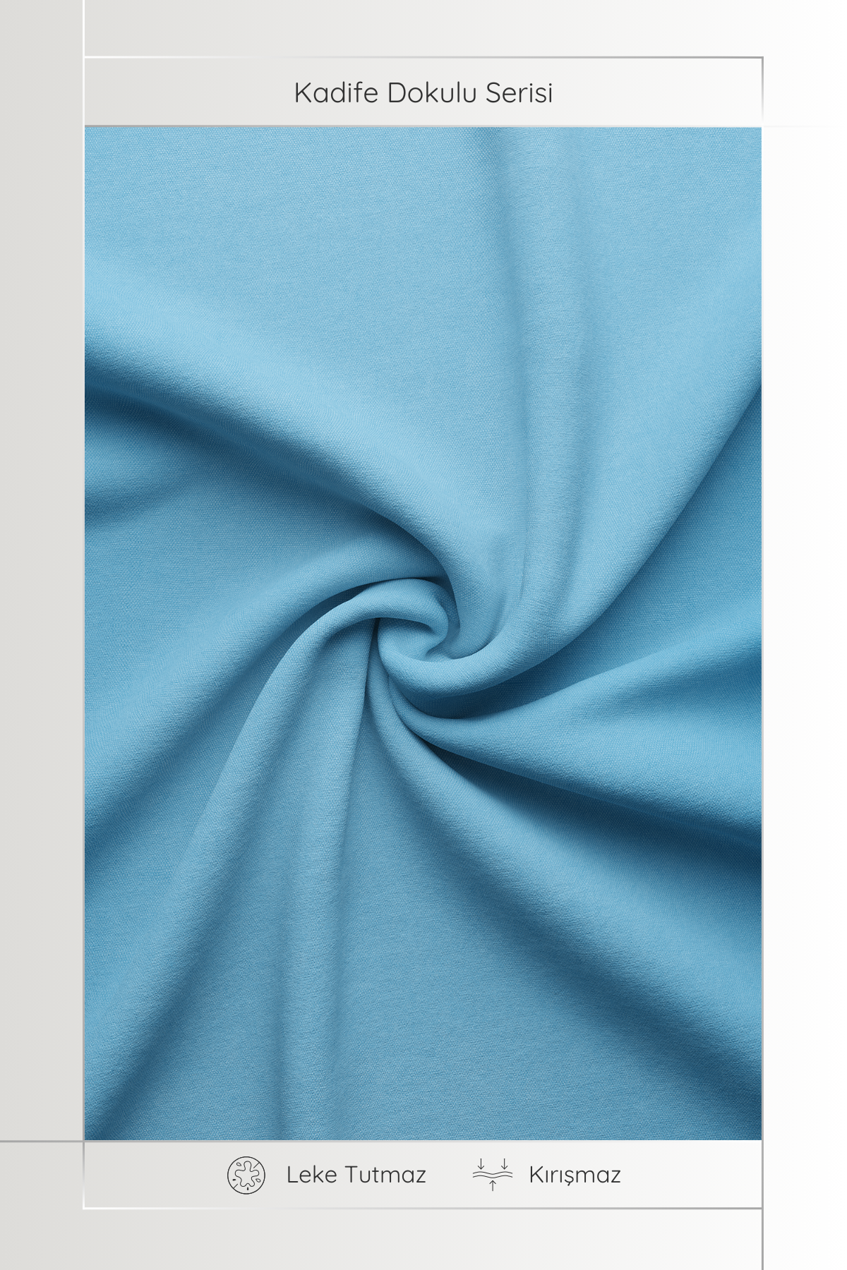 Kadife Dokulu Serisi Bebek Mavisi Masa Örtüsü