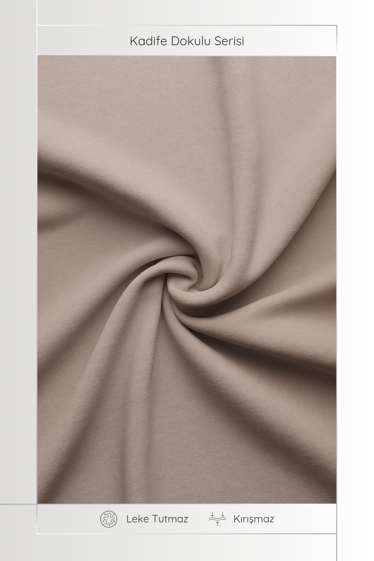 Kadife Dokulu Serisi Bej Masa Örtüsü