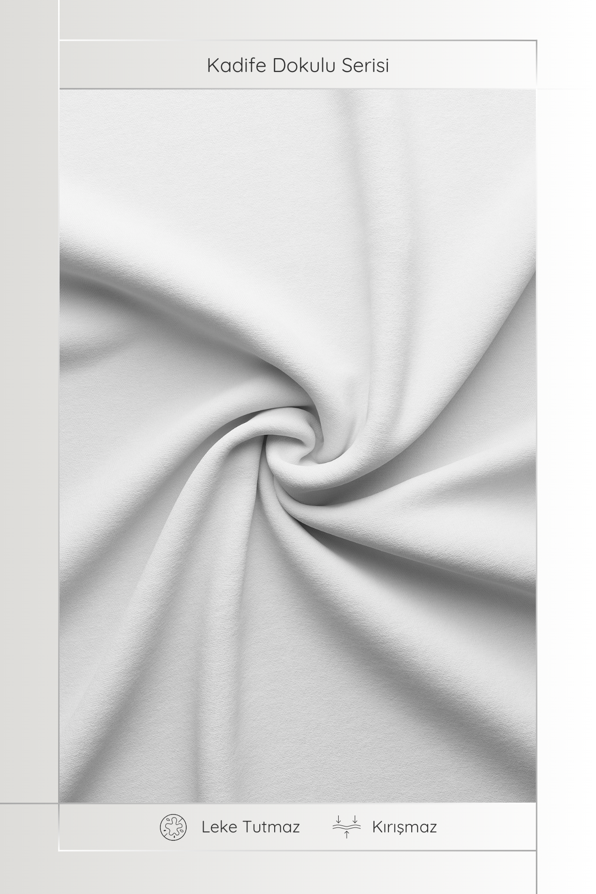 Kadife Dokulu Serisi Beyaz Masa Örtüsü