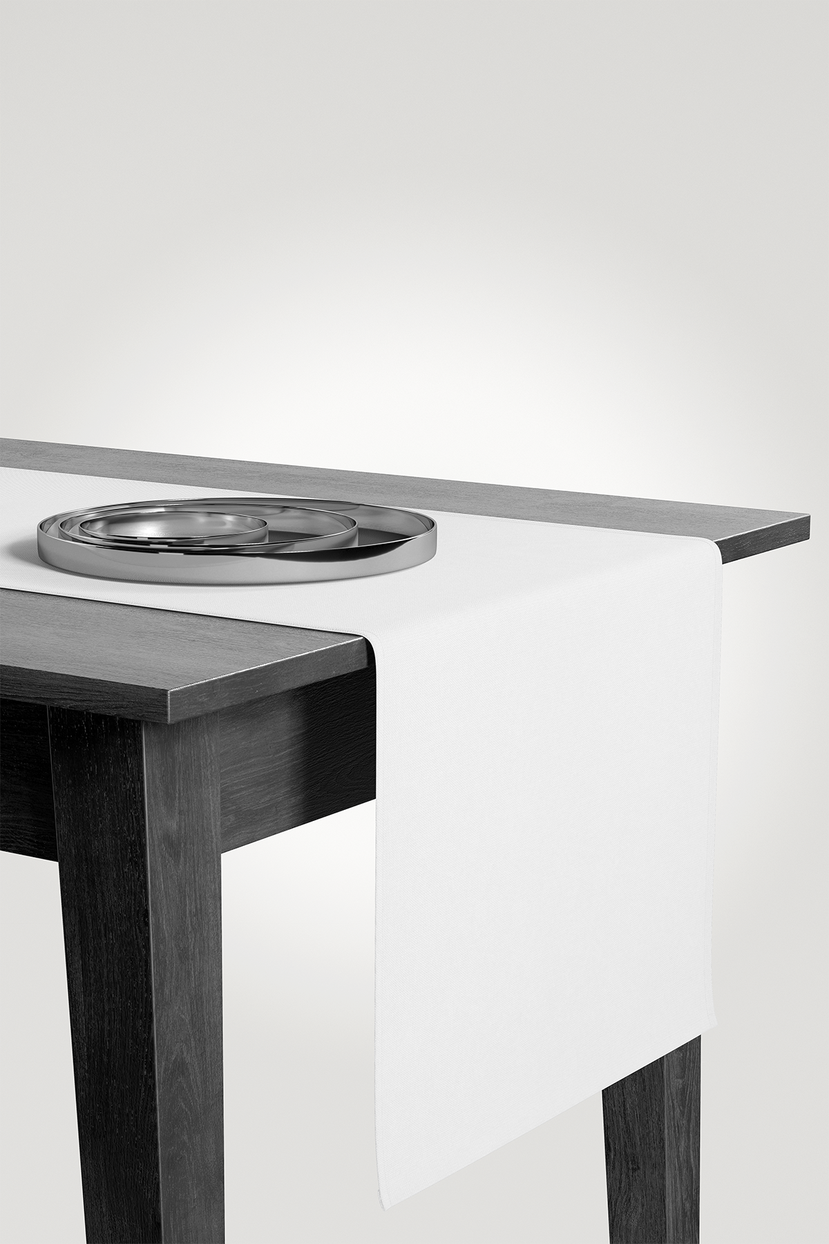 Kadife Dokulu Serisi Beyaz Runner