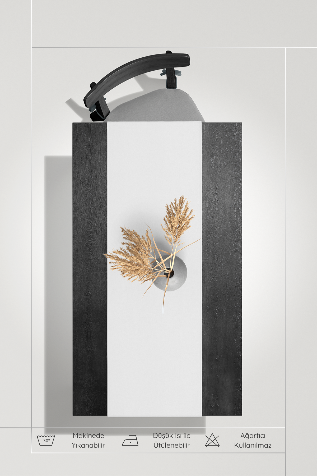 Kadife Dokulu Serisi Beyaz Runner