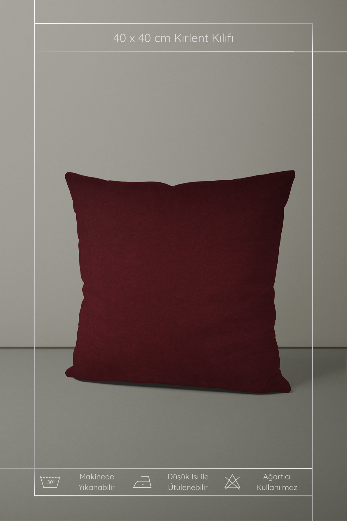 Kadife Dokulu Serisi Bordo Kırlent Kılıfı