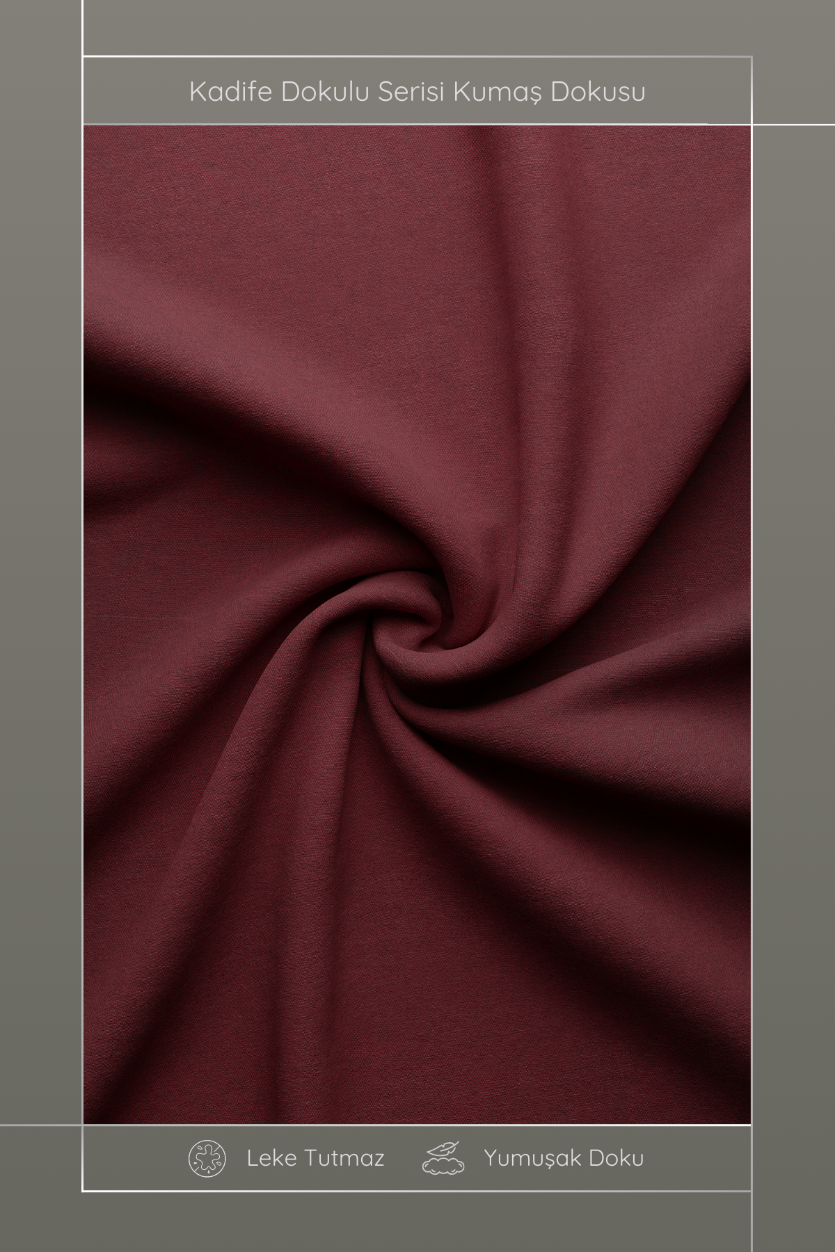 Kadife Dokulu Serisi Bordo Kırlent Kılıfı