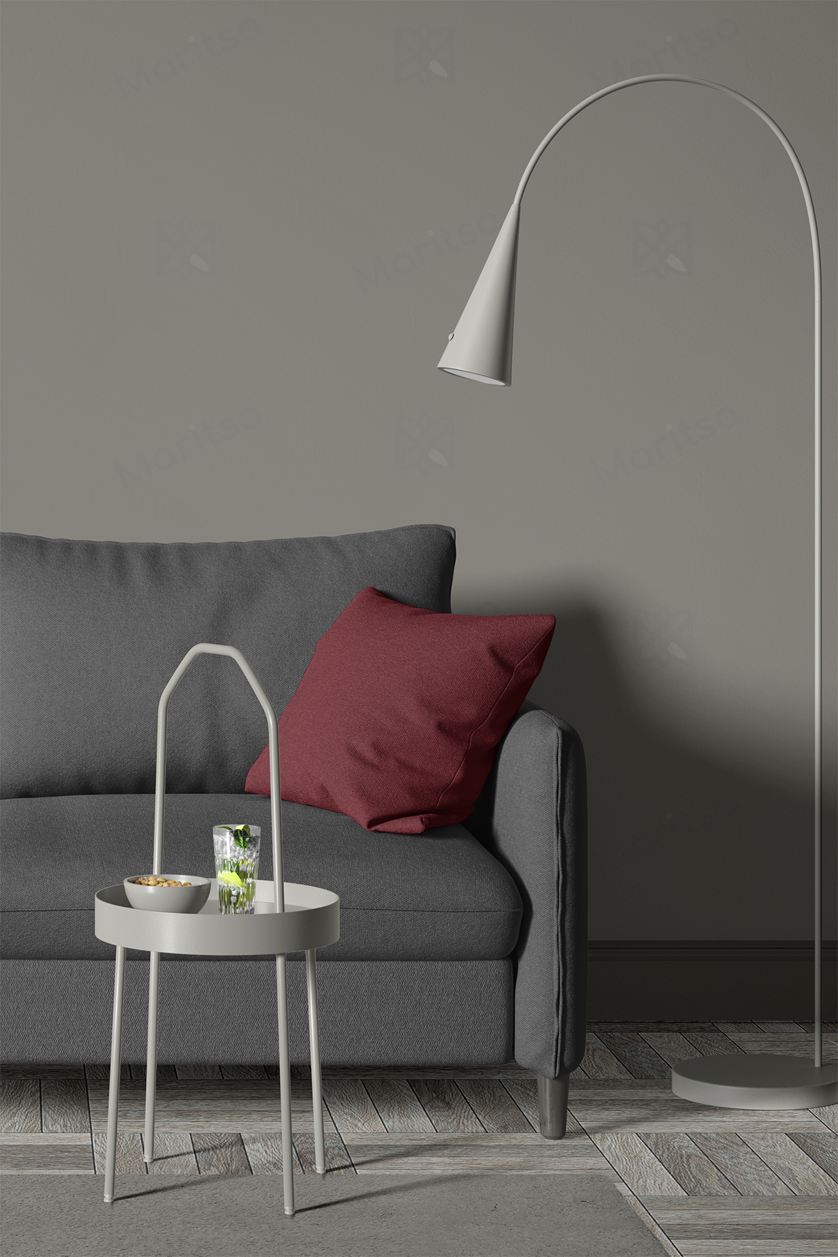 Kadife Dokulu Serisi Bordo Kırlent Kılıfı