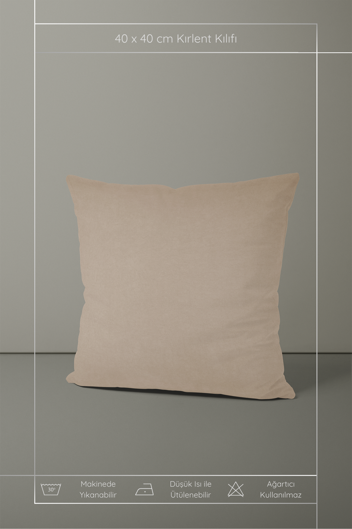 Kadife Dokulu Serisi Buğday Kırlent Kılıfı