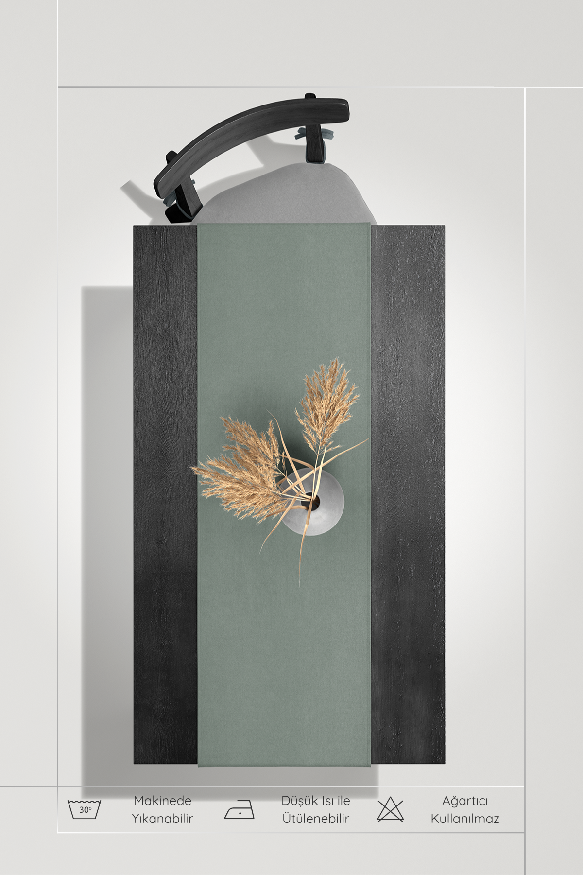 Kadife Dokulu Serisi Çağla Yeşili Runner