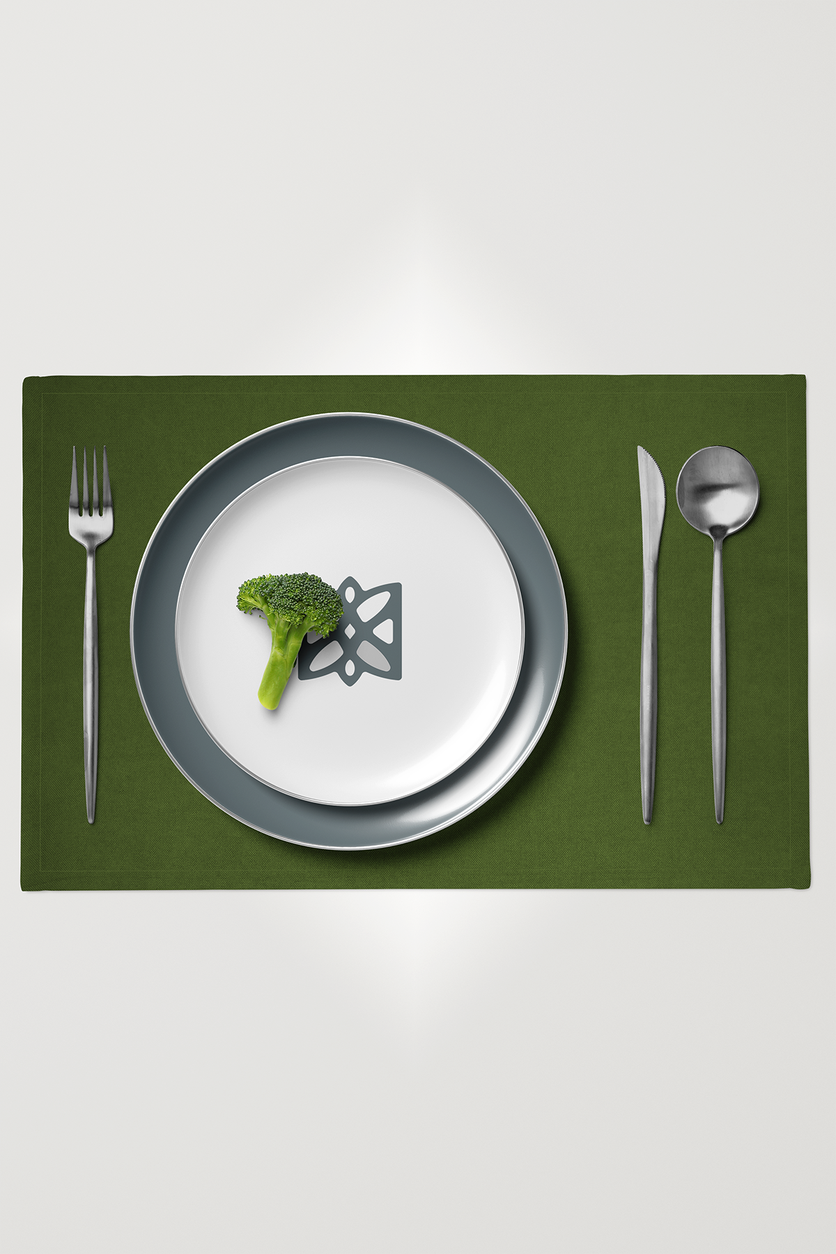 Kadife Dokulu Serisi Çimen Yeşili 6'lı Amerikan Servis