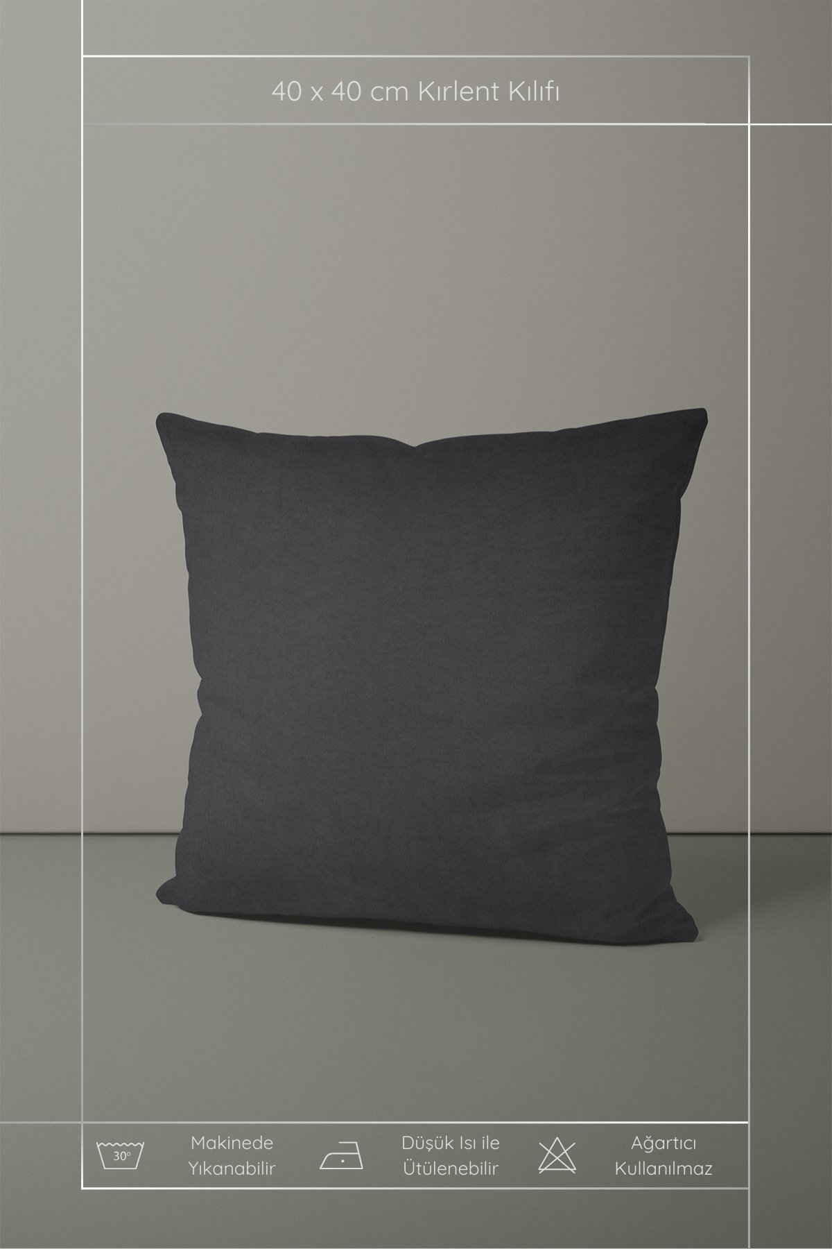 Kadife Dokulu Serisi Füme Kırlent Kılıfı