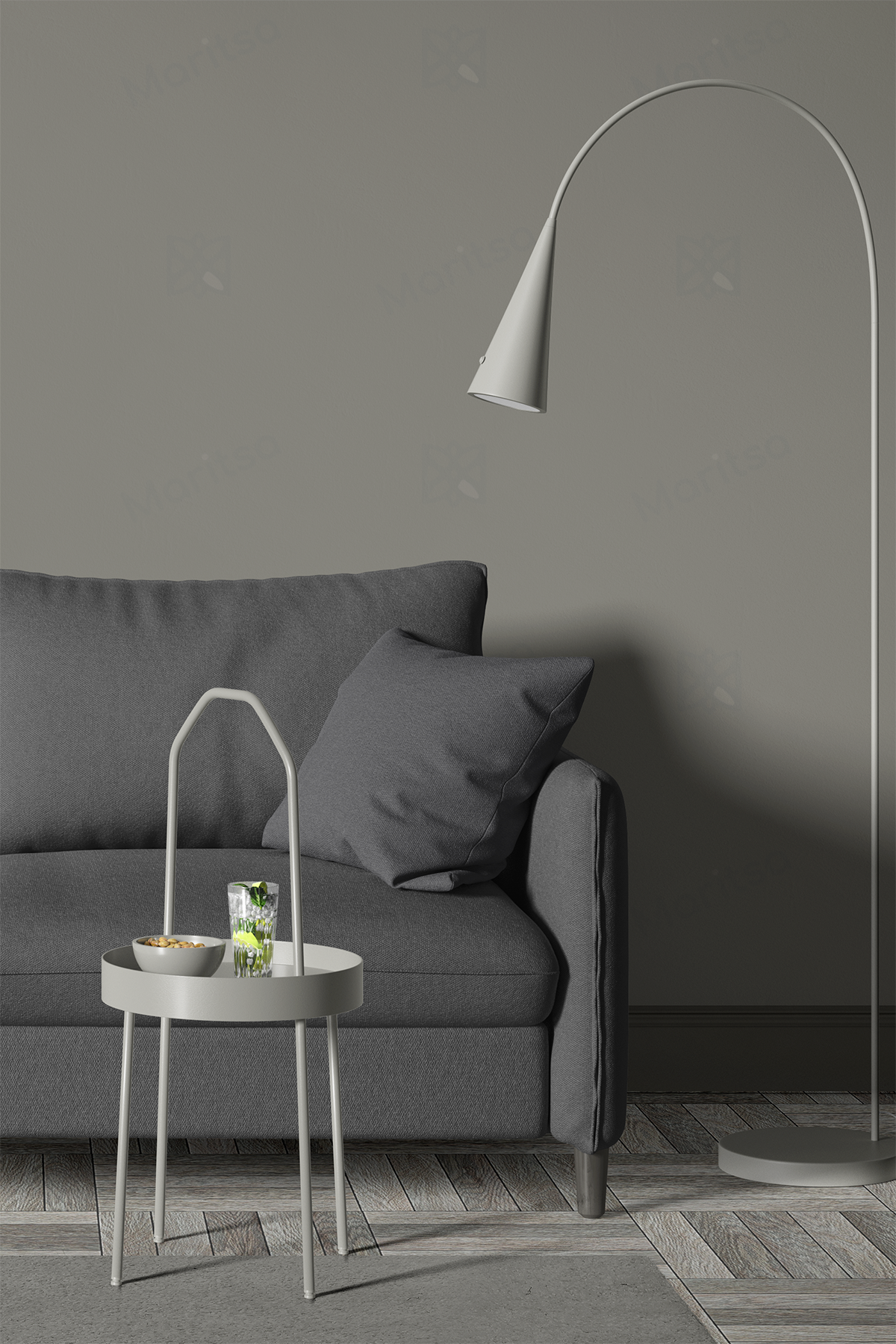 Kadife Dokulu Serisi Füme Kırlent Kılıfı