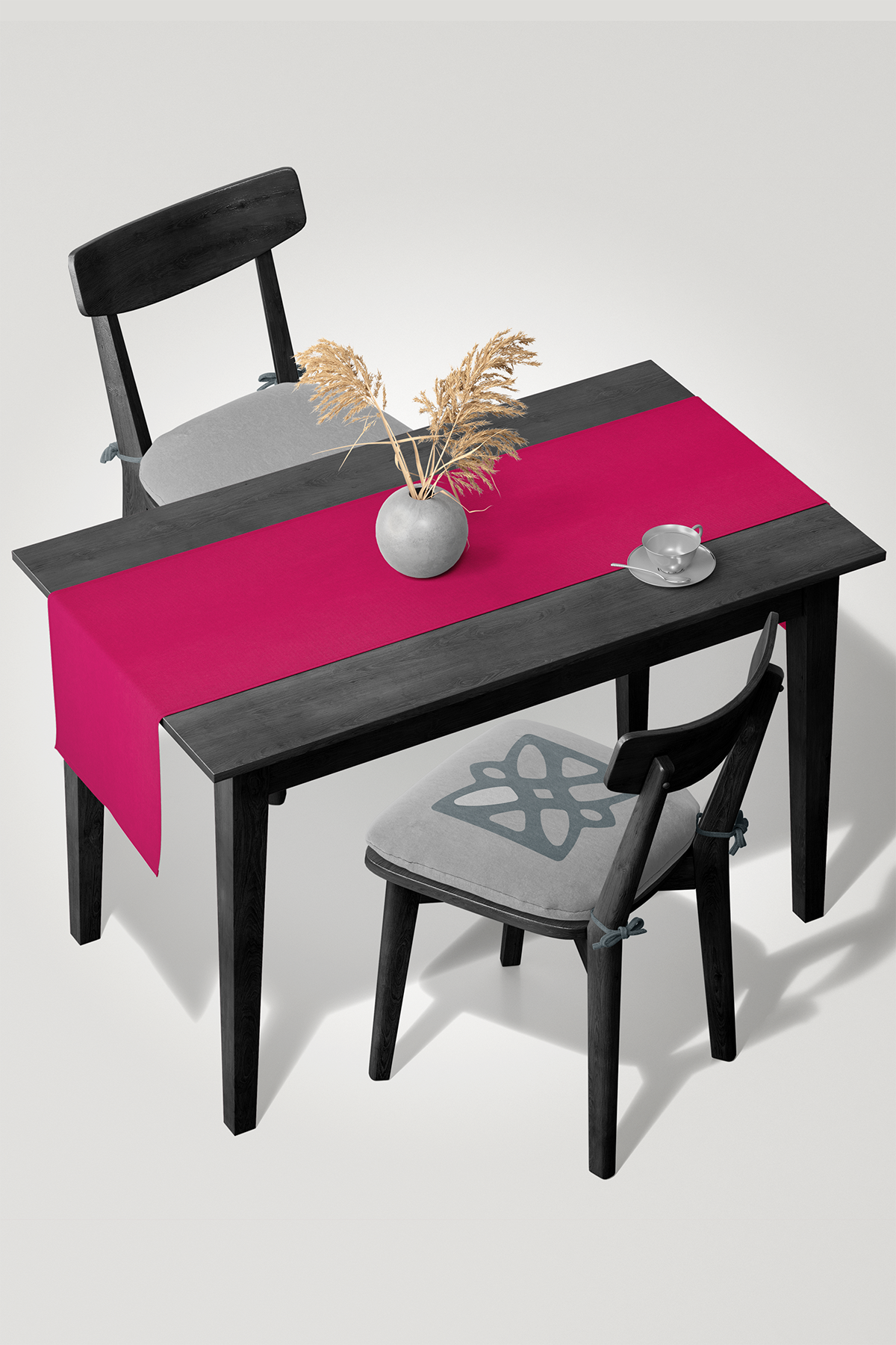 Kadife Dokulu Serisi Fuşya Runner