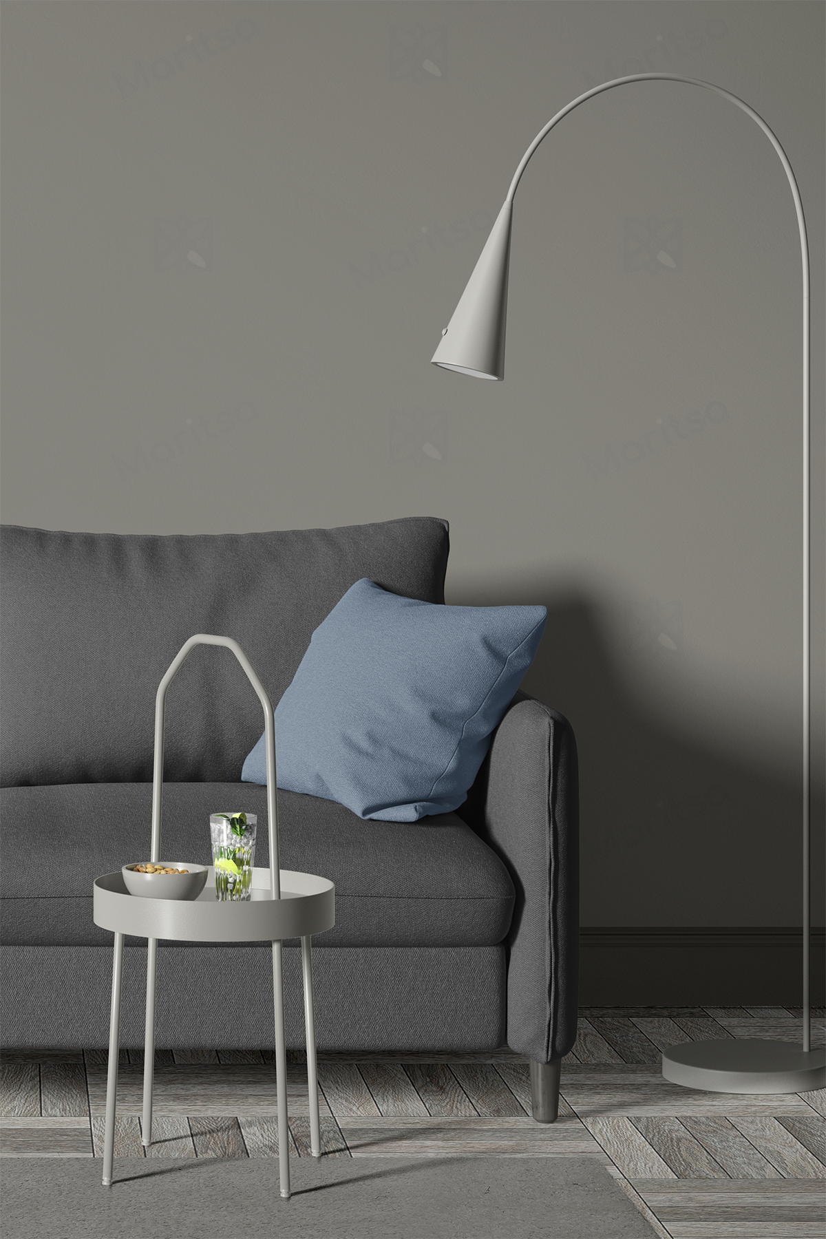 Kadife Dokulu Serisi İndigo Kırlent Kılıfı