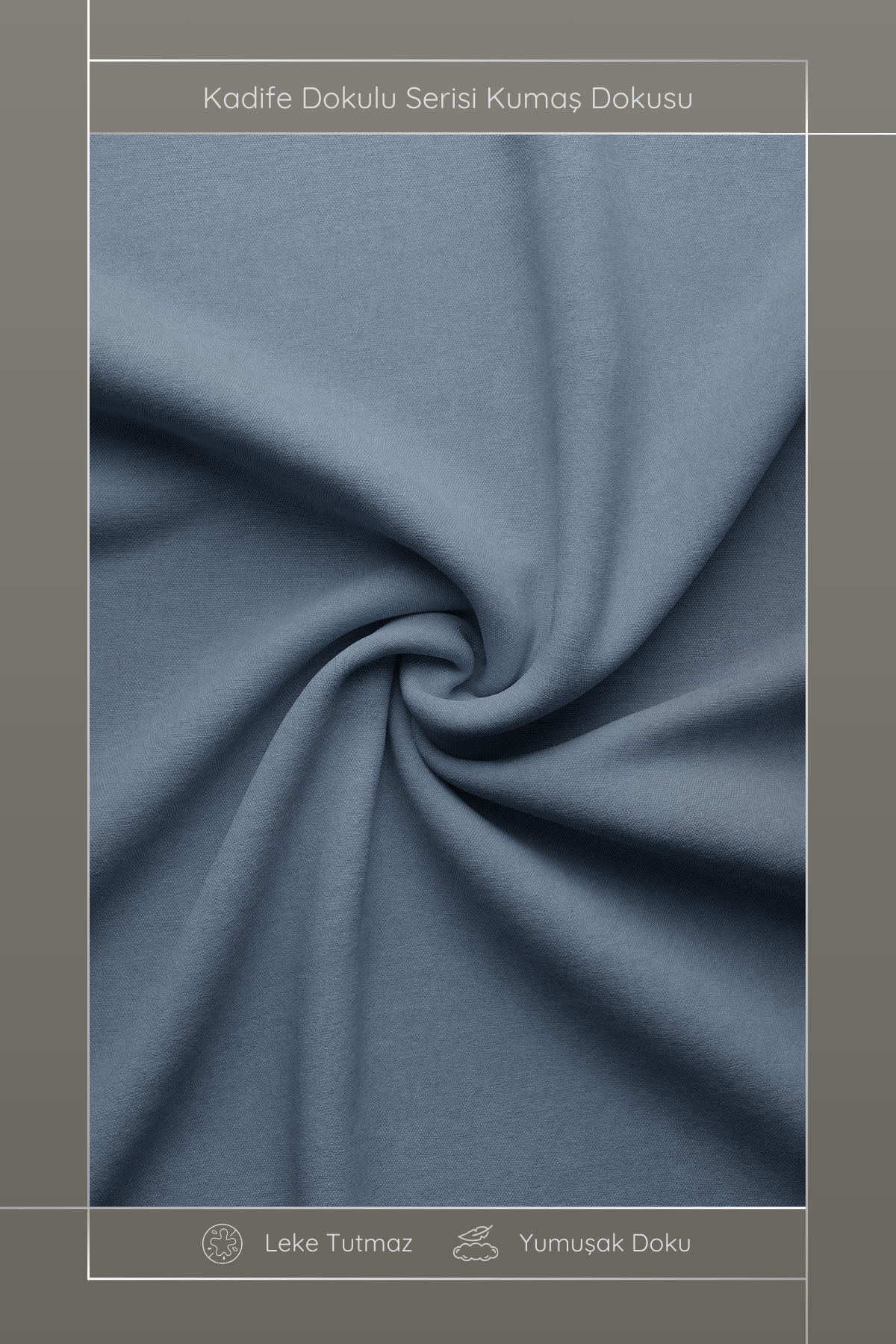 Kadife Dokulu Serisi İndigo Kırlent Kılıfı