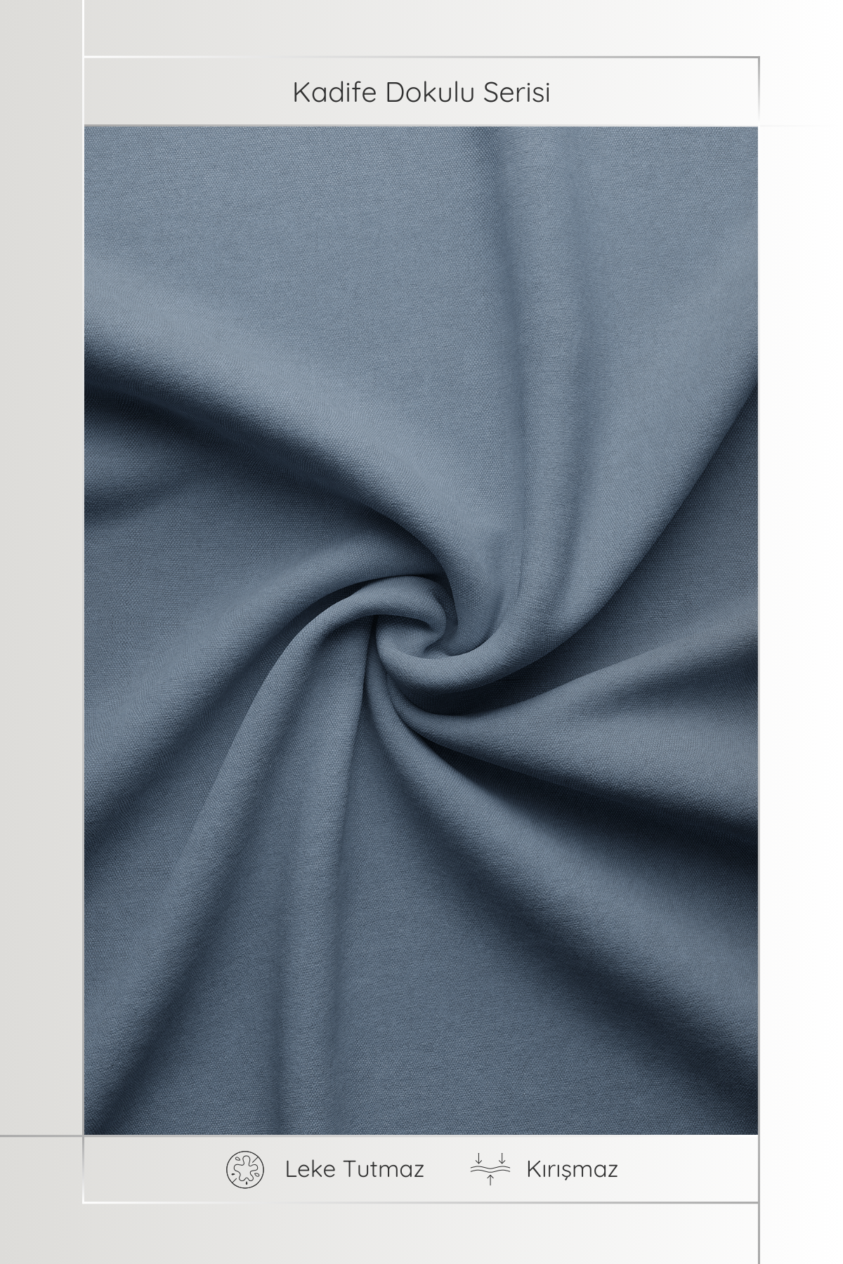 Kadife Dokulu Serisi İndigo Masa Örtüsü