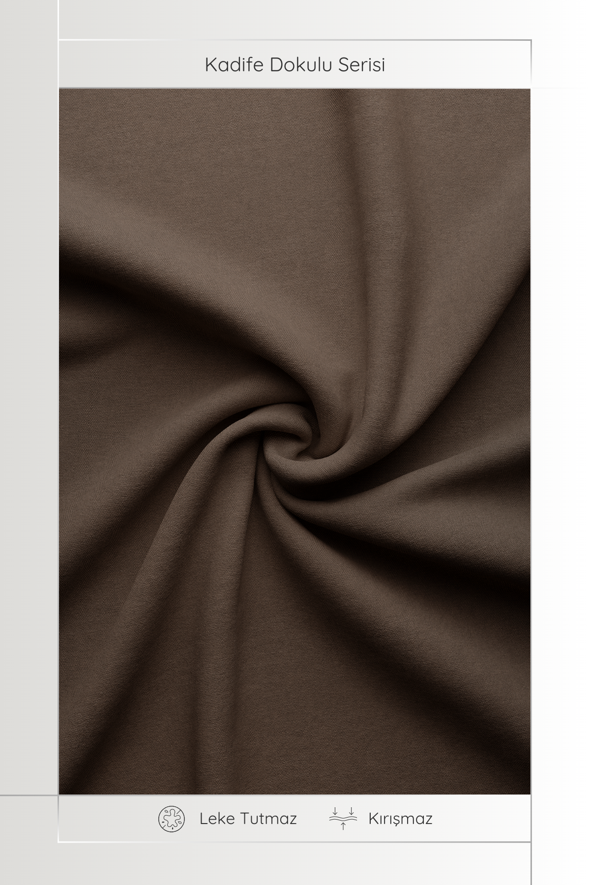 Kadife Dokulu Serisi Kahve Masa Örtüsü
