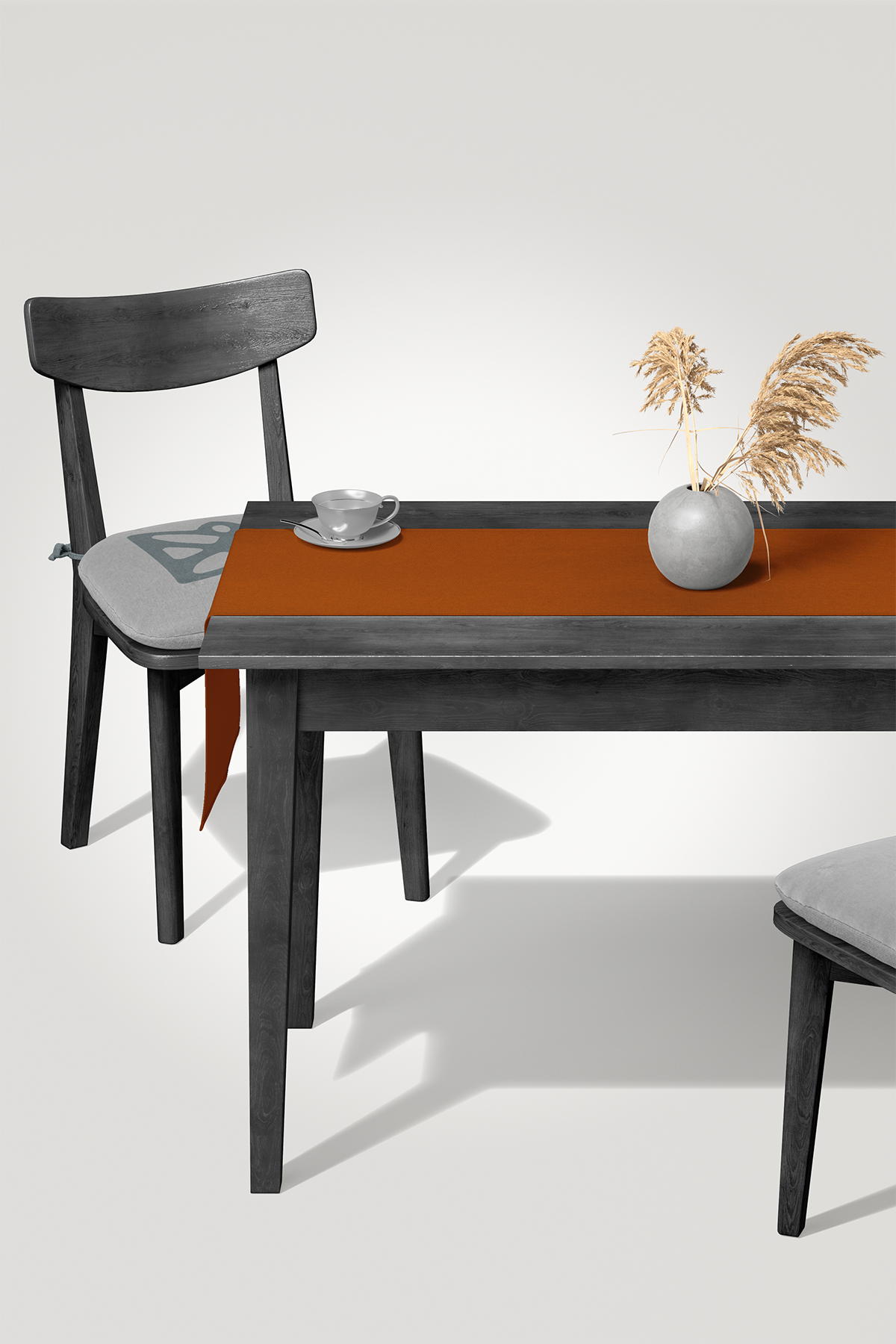 Kadife Dokulu Serisi Kiremit Runner