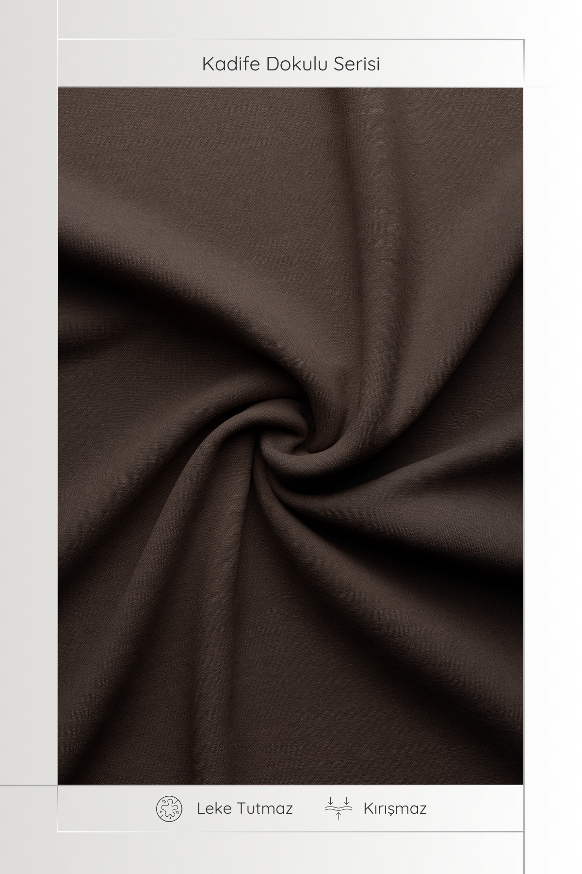 Kadife Dokulu Serisi Koyu Kahve Masa Örtüsü