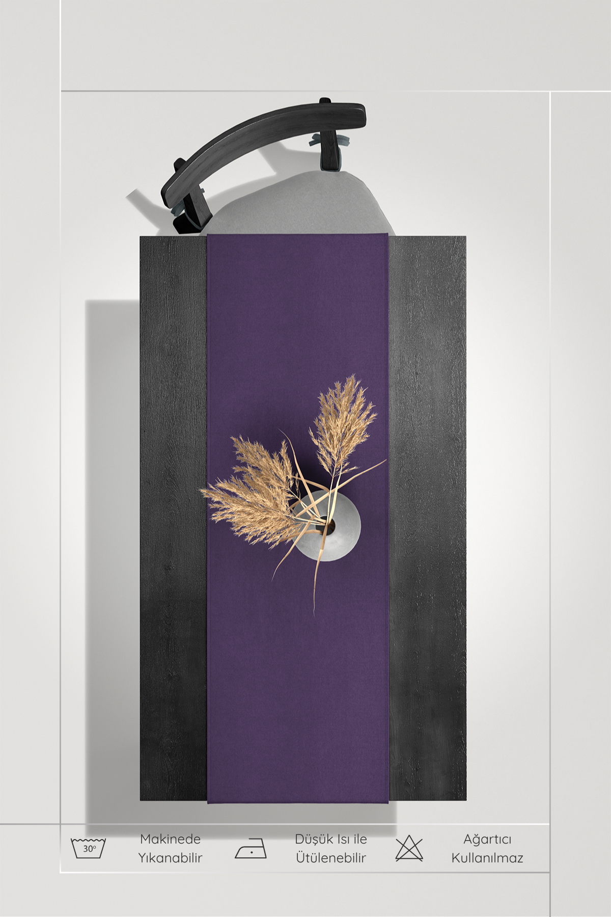 Kadife Dokulu Serisi Koyu Mor Runner