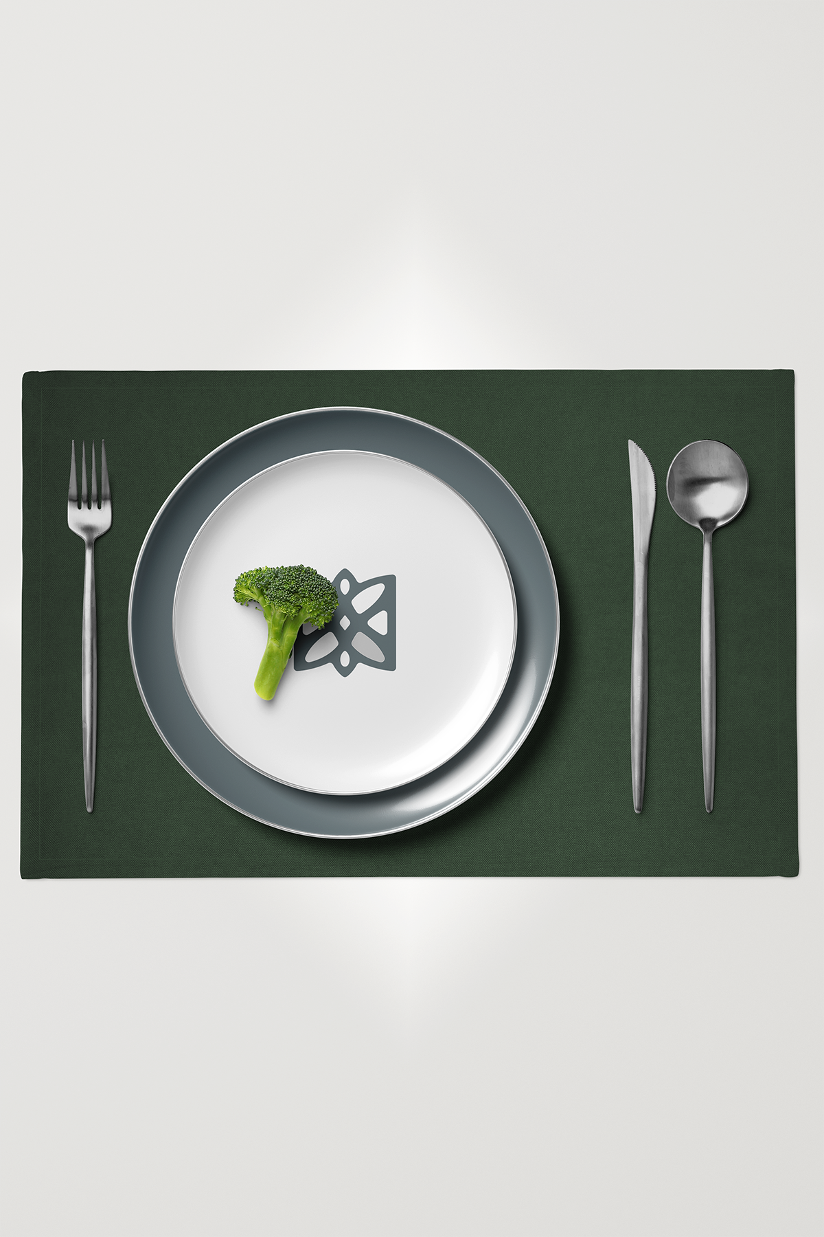 Kadife Dokulu Serisi Koyu Yeşil 6'lı Amerikan Servis