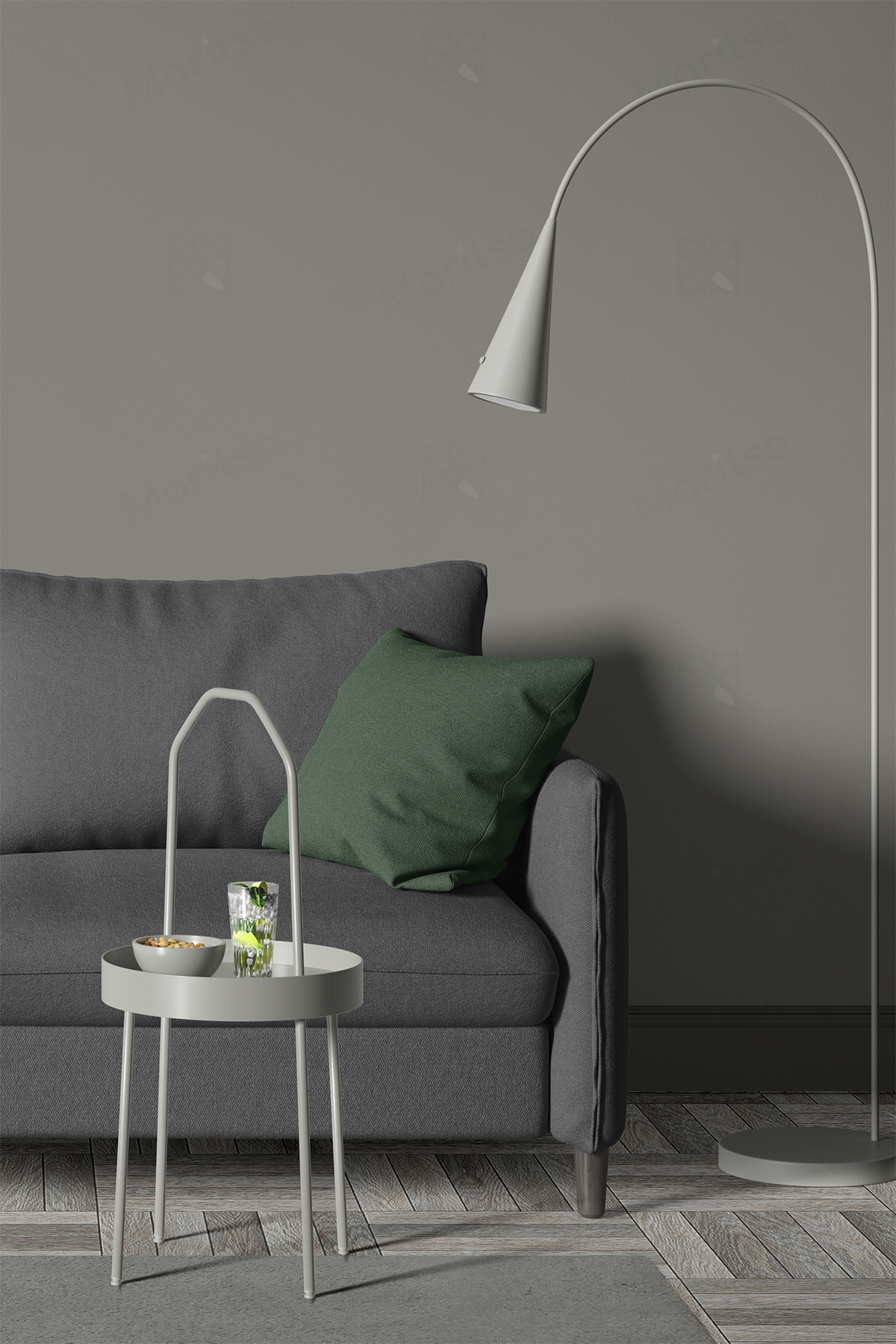 Kadife Dokulu Serisi Koyu Yeşil Kırlent Kılıfı