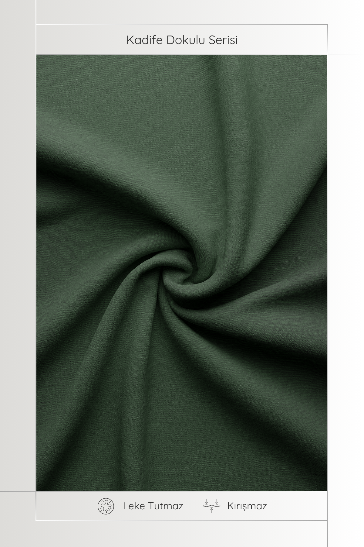 Kadife Dokulu Serisi Koyu Yeşil Masa Örtüsü
