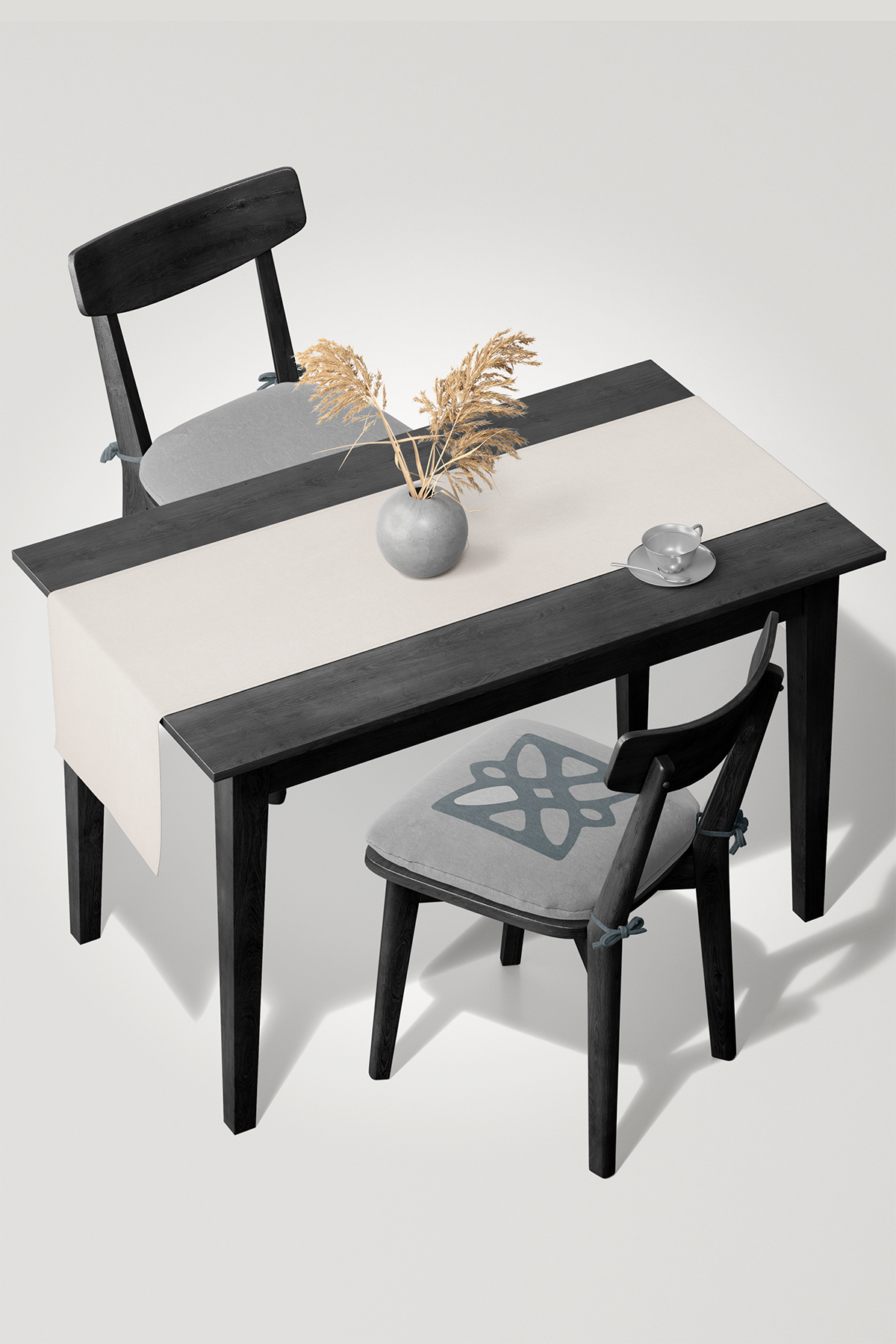 Kadife Dokulu Serisi Krem Runner