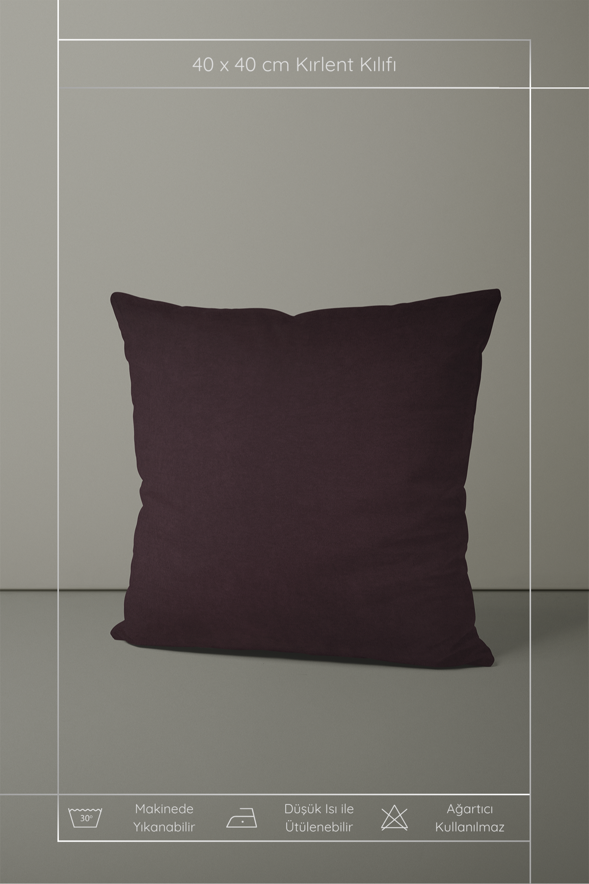 Kadife Dokulu Serisi Mürdüm Kırlent Kılıfı