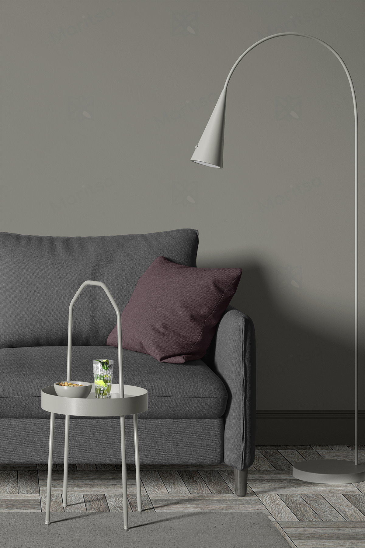 Kadife Dokulu Serisi Mürdüm Kırlent Kılıfı