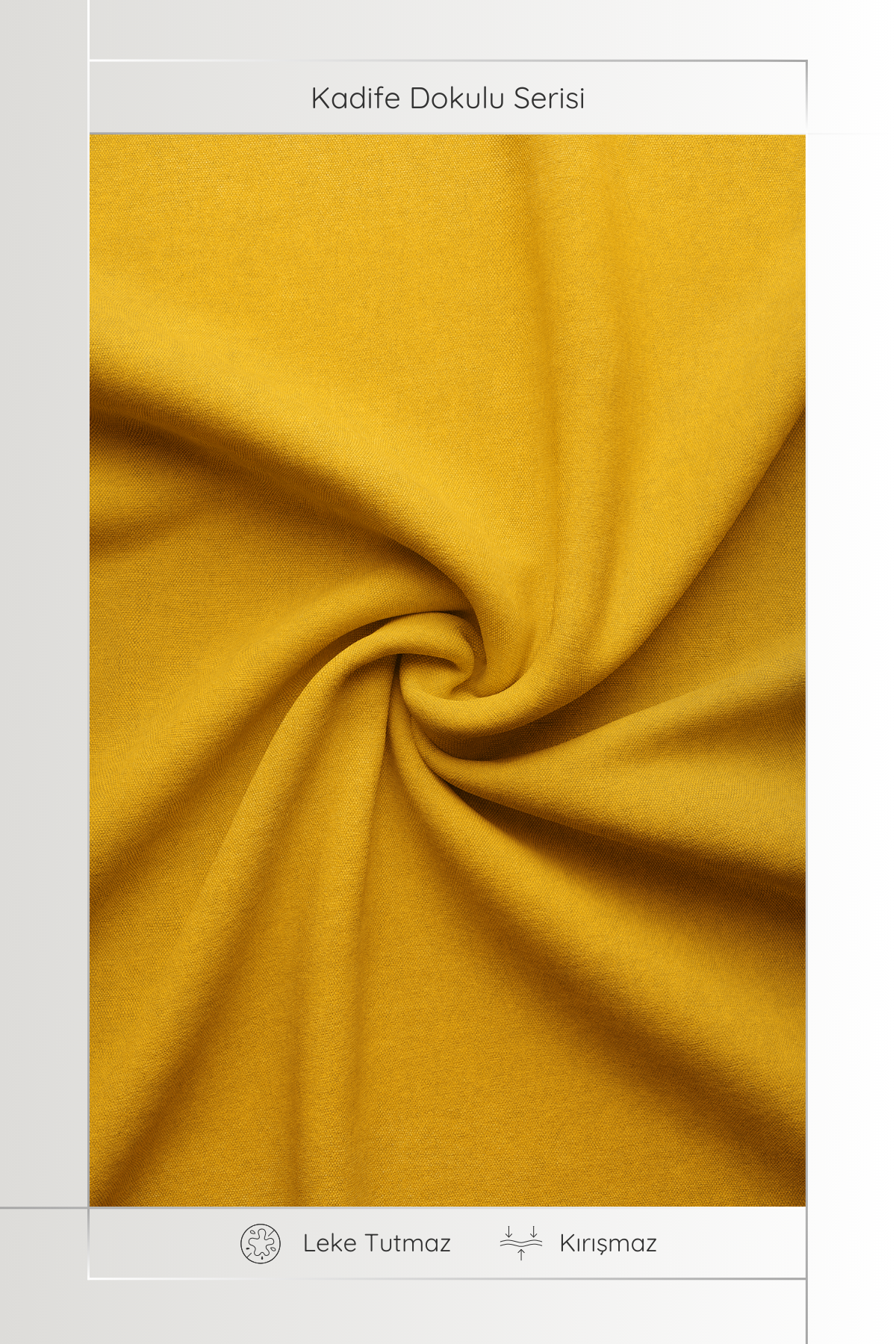 Kadife Dokulu Serisi Sarı Masa Örtüsü