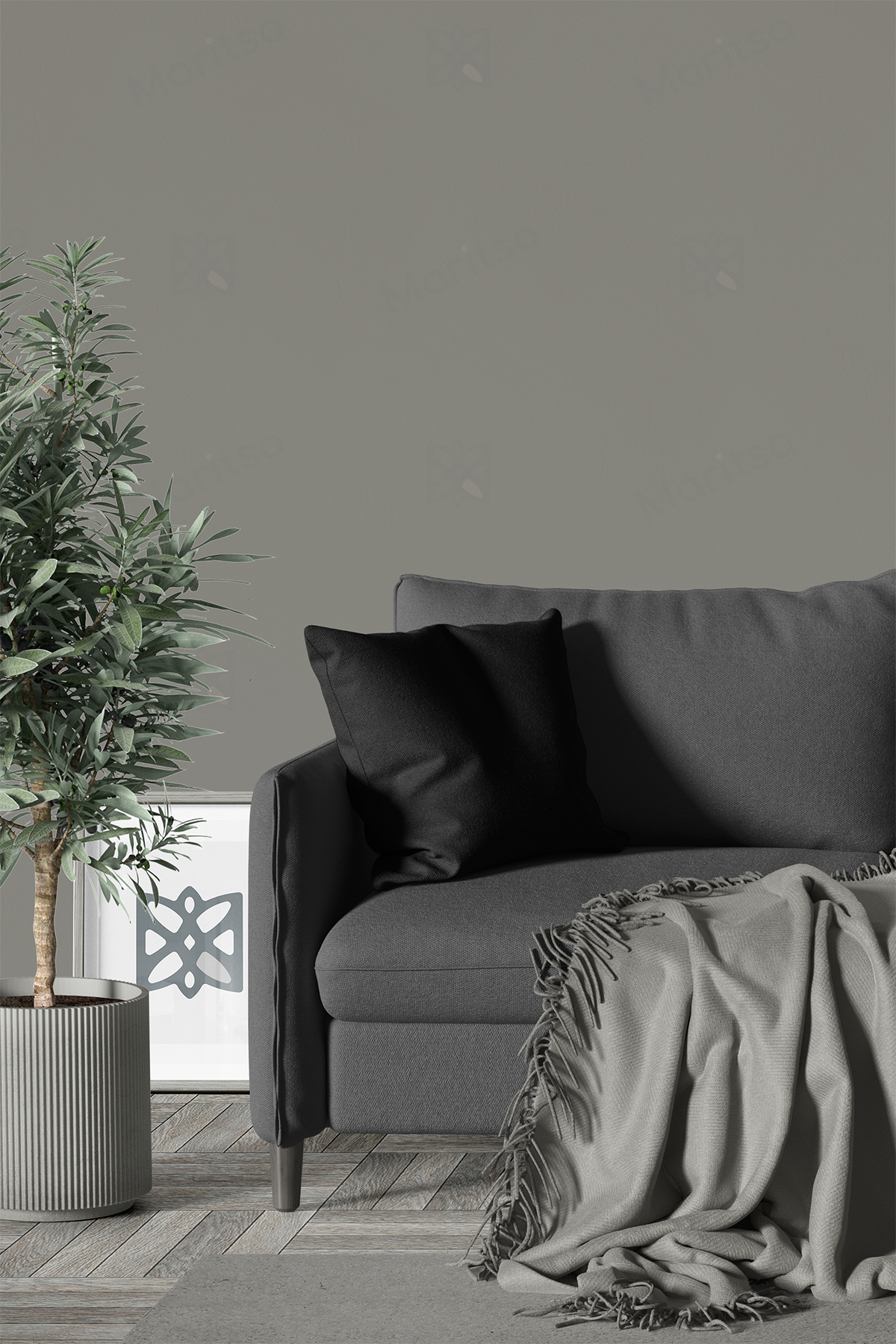 Kadife Dokulu Serisi Siyah Kırlent Kılıfı