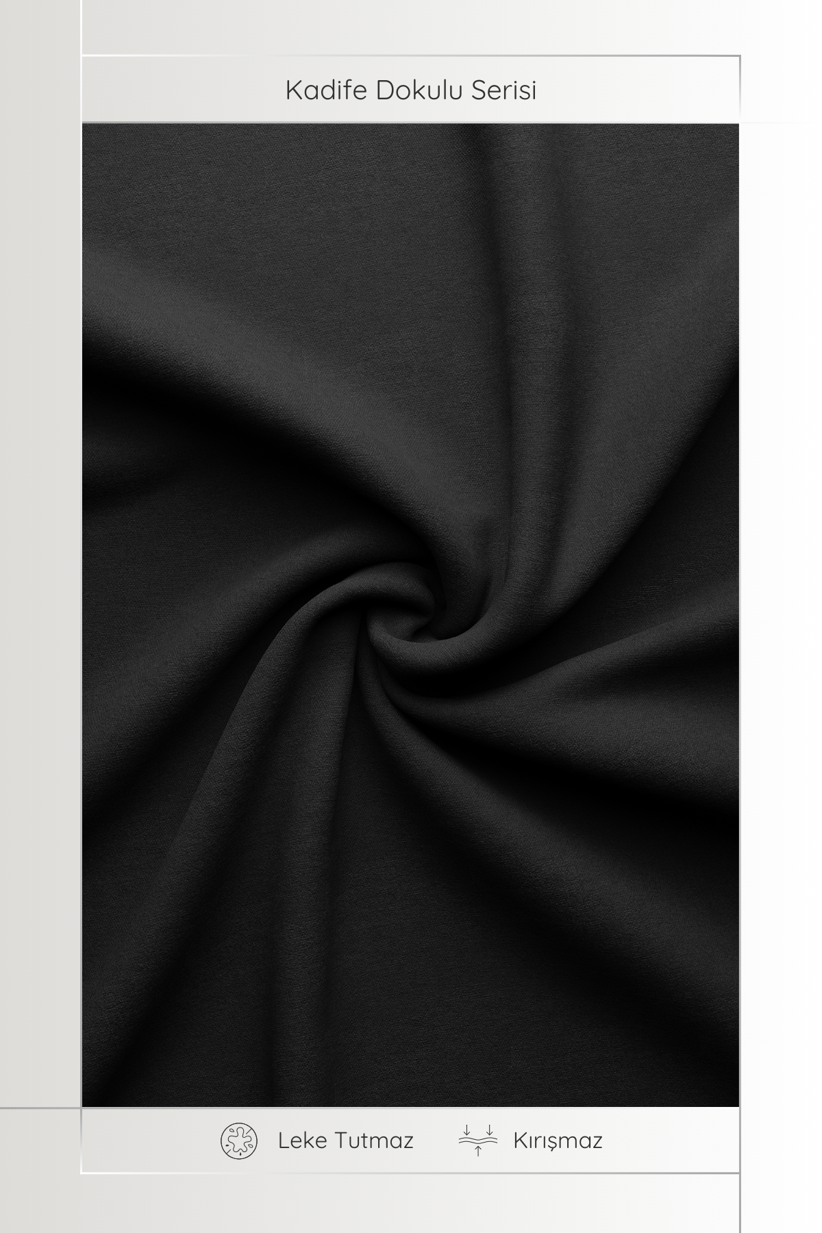 Kadife Dokulu Serisi Siyah Masa Örtüsü