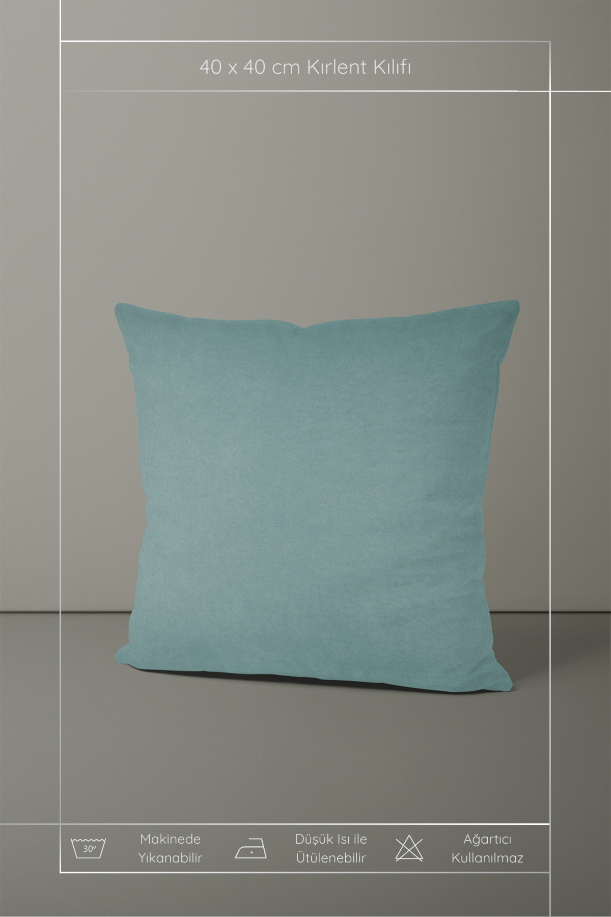 Kadife Dokulu Serisi Su Yeşili Kırlent Kılıfı