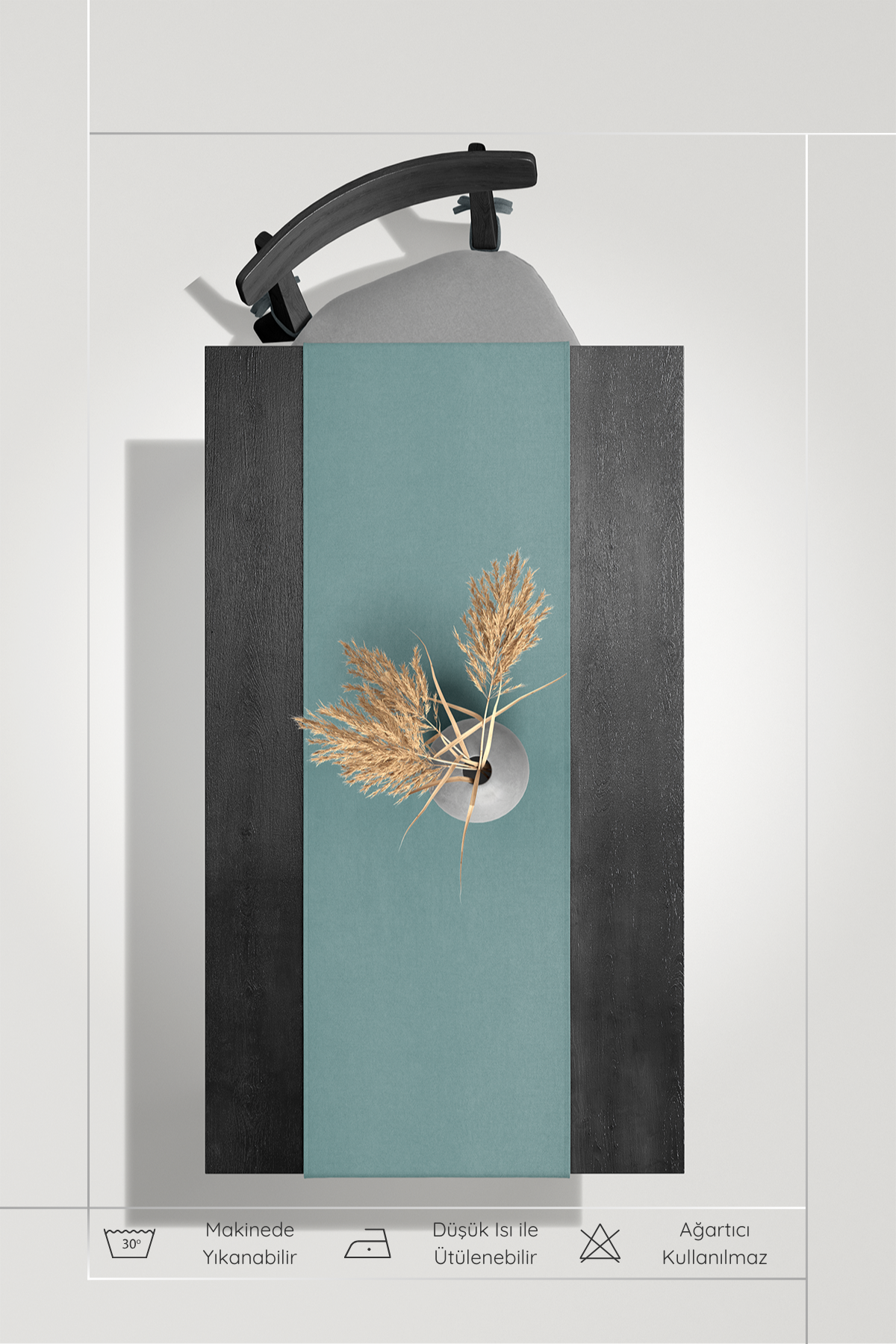 Kadife Dokulu Serisi Su Yeşili Runner