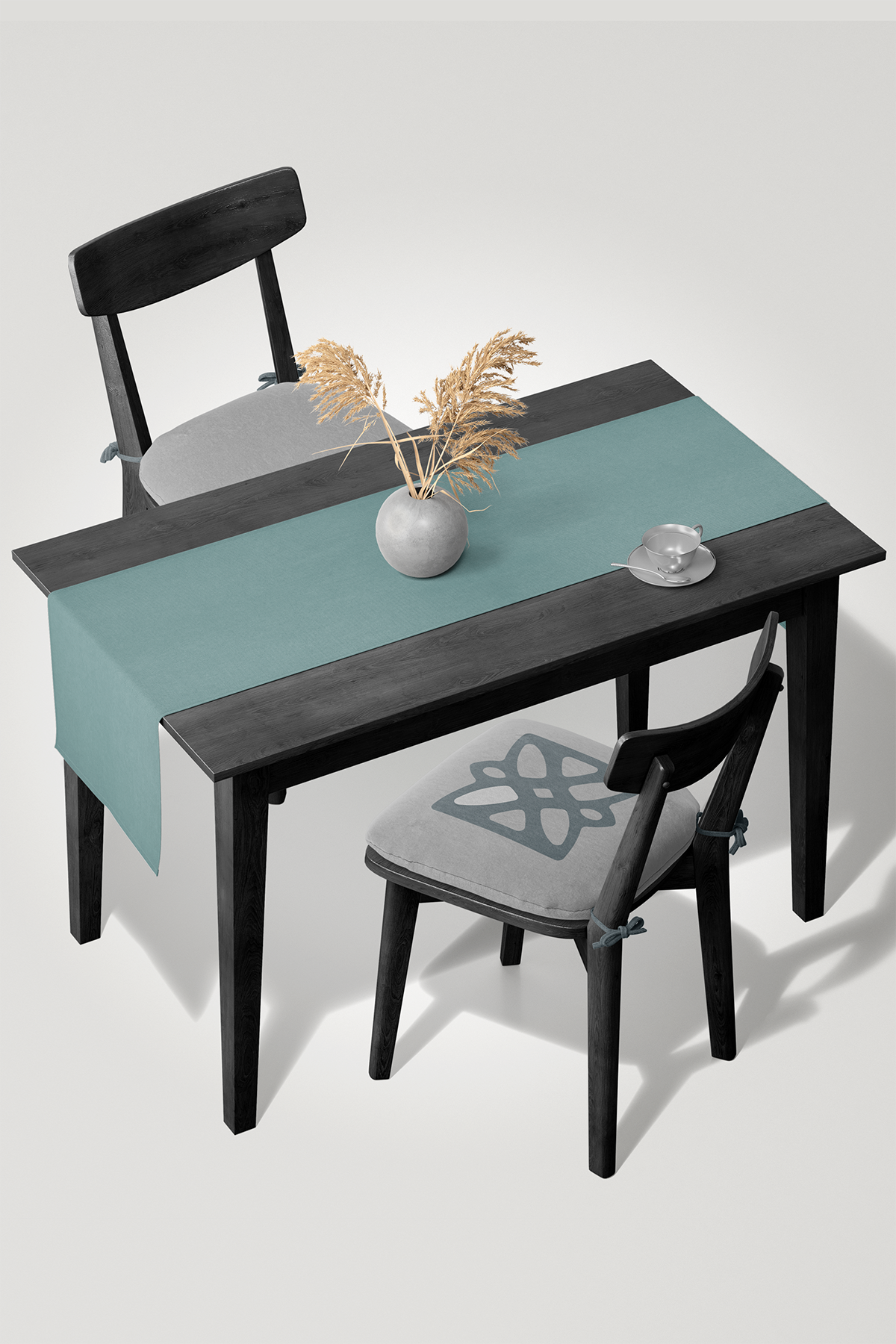 Kadife Dokulu Serisi Su Yeşili Runner