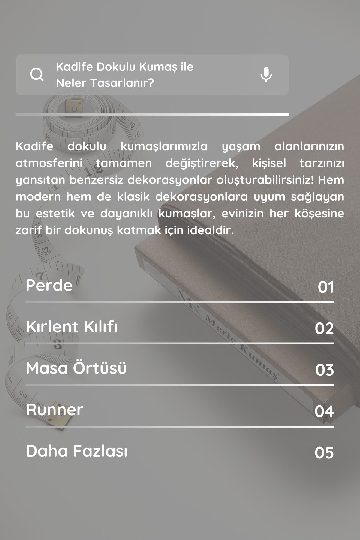 Kadife Dokulu Serisi Sütlü Kahve Kumaş