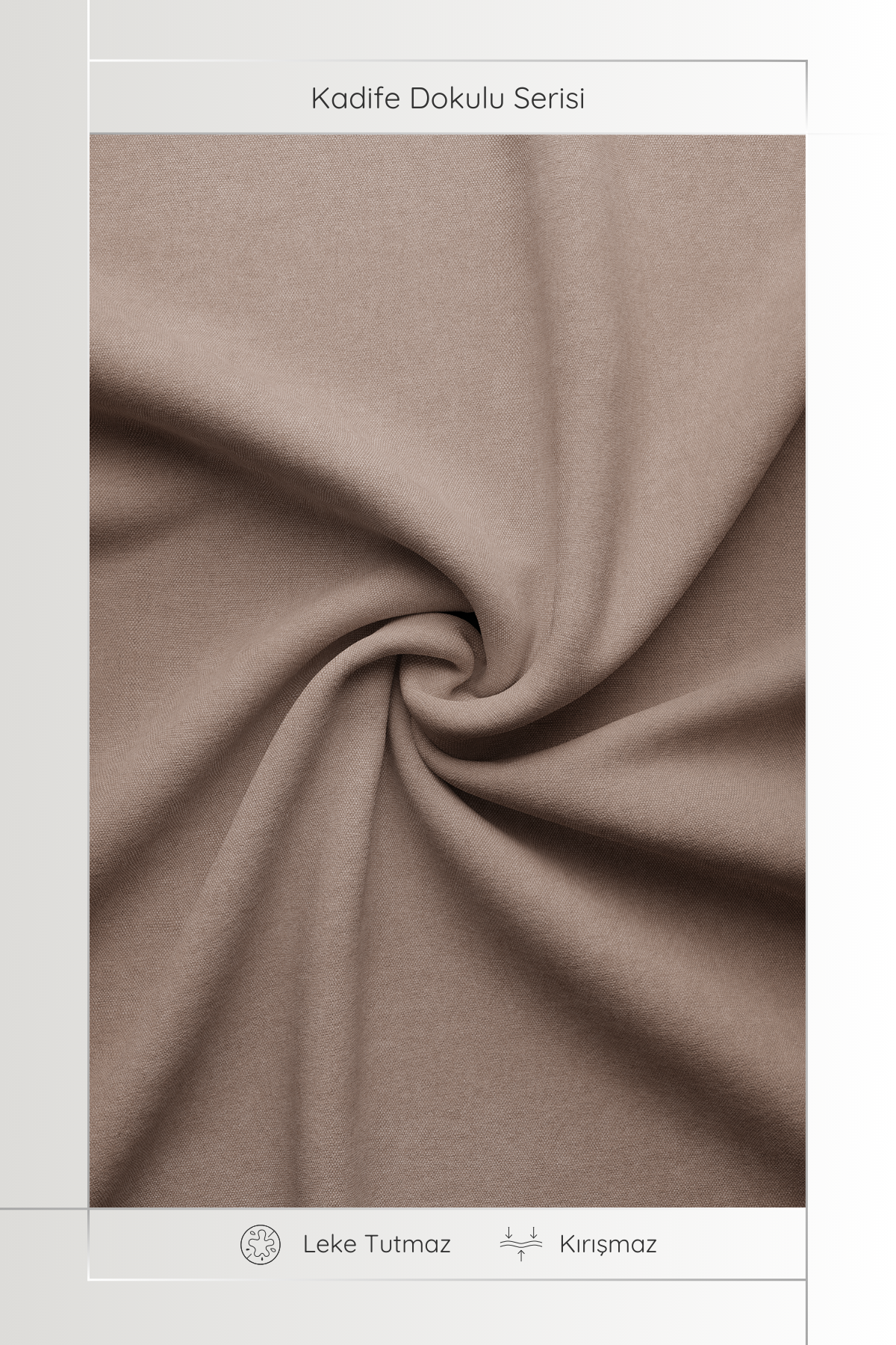 Kadife Dokulu Serisi Sütlü Kahve Masa Örtüsü