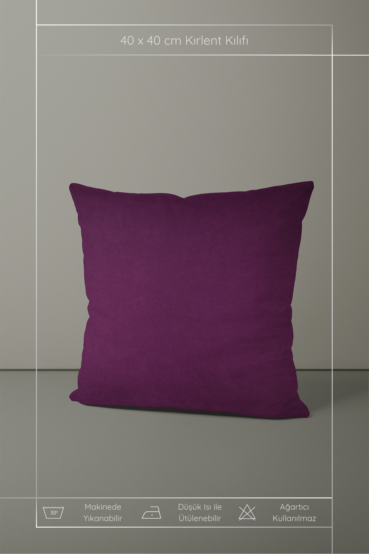 Kadife Dokulu Serisi Vişne Kırlent Kılıfı