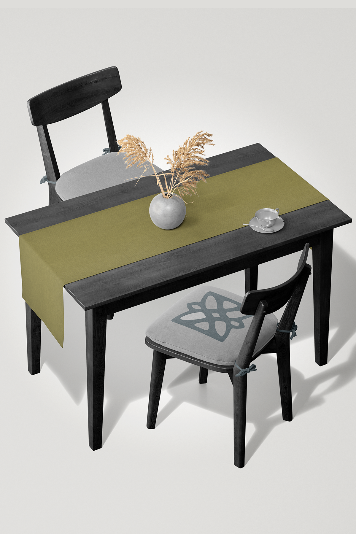 Kadife Dokulu Serisi Yağ Yeşili Runner