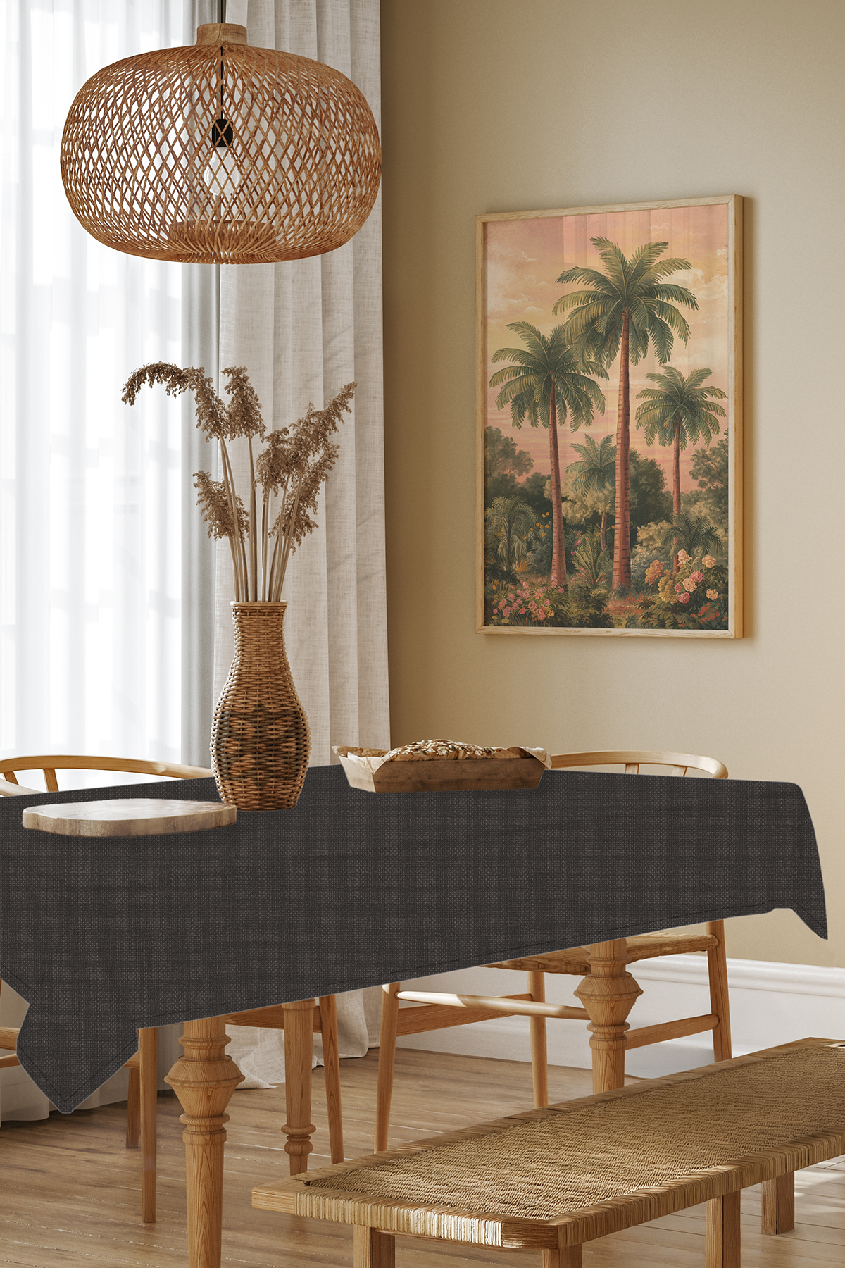 Keten Serisi Antrasit Masa Örtüsü