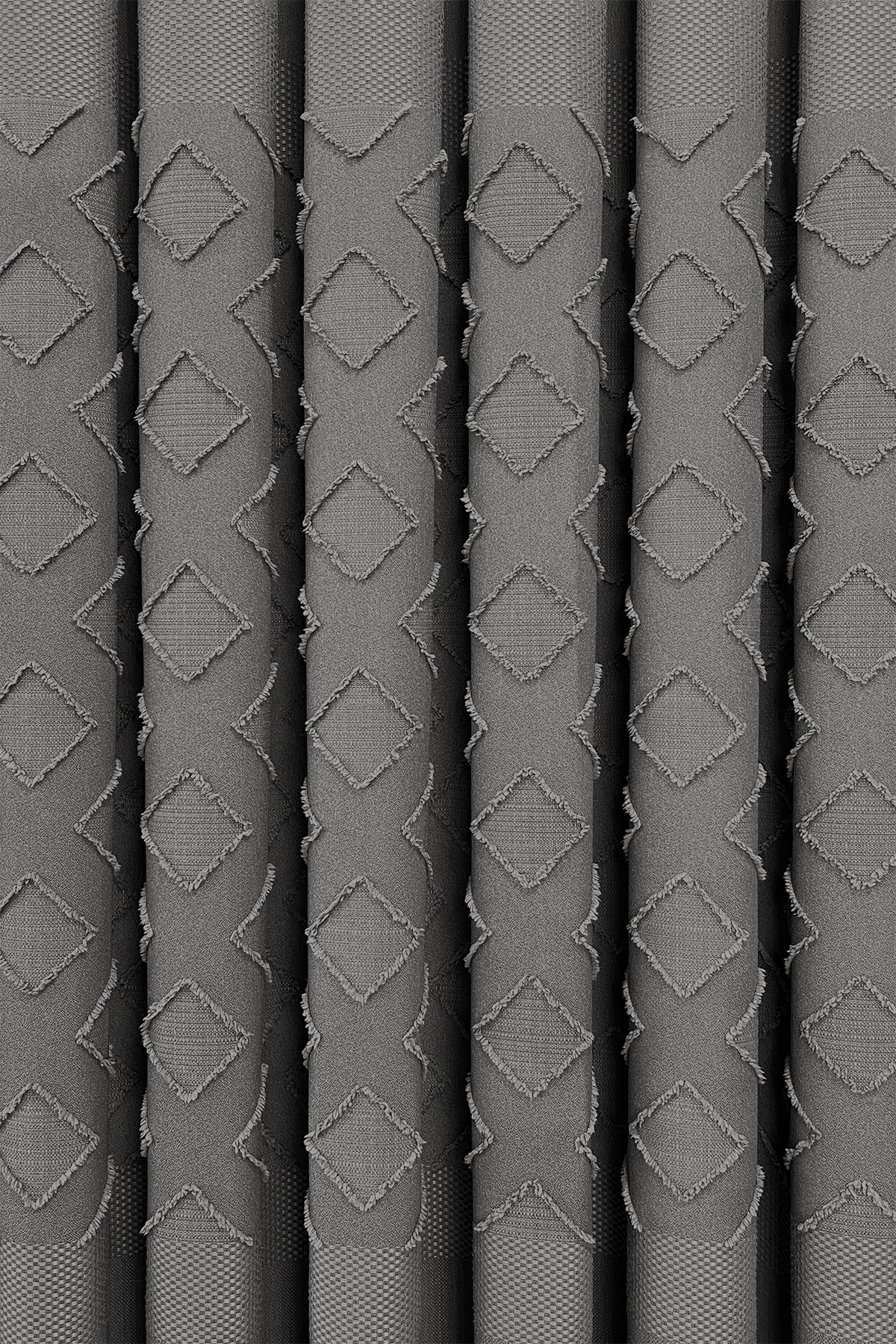 Keten Serisi Aztek Desen Gri Pano Fon Perde