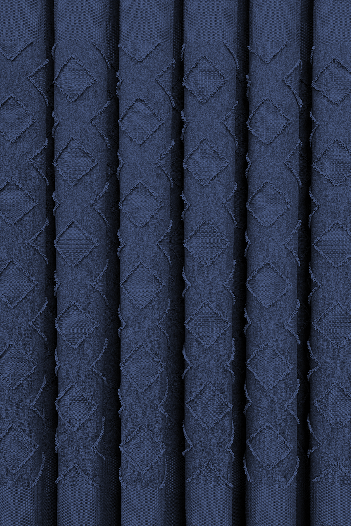 Keten Serisi Aztek Desen Lacivert Pano Fon Perde