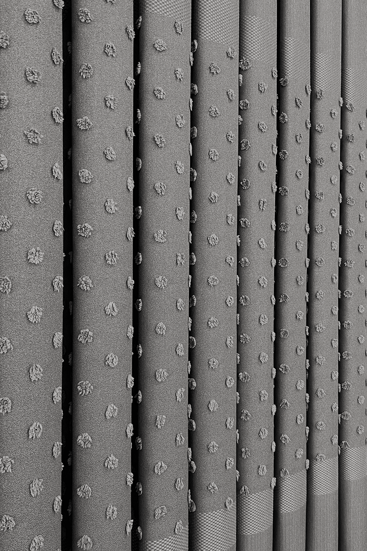 Keten Serisi Ponpon Desen Gri Pano Fon Perde