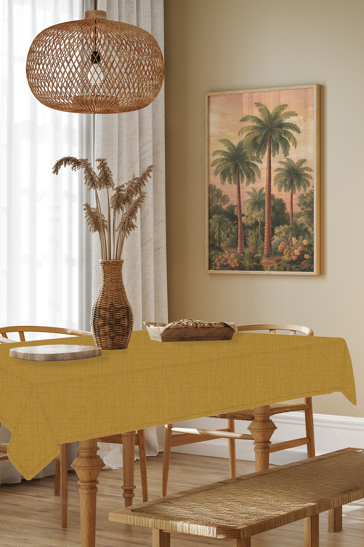 Keten Serisi Safran Masa Örtüsü