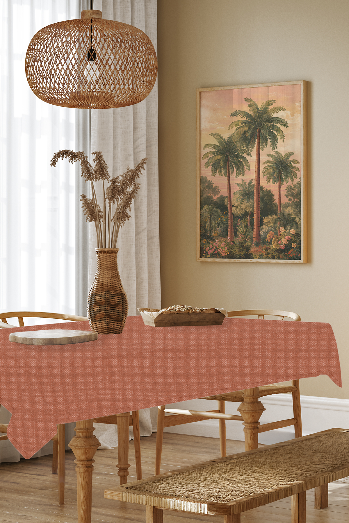 Keten Serisi Somon Masa Örtüsü