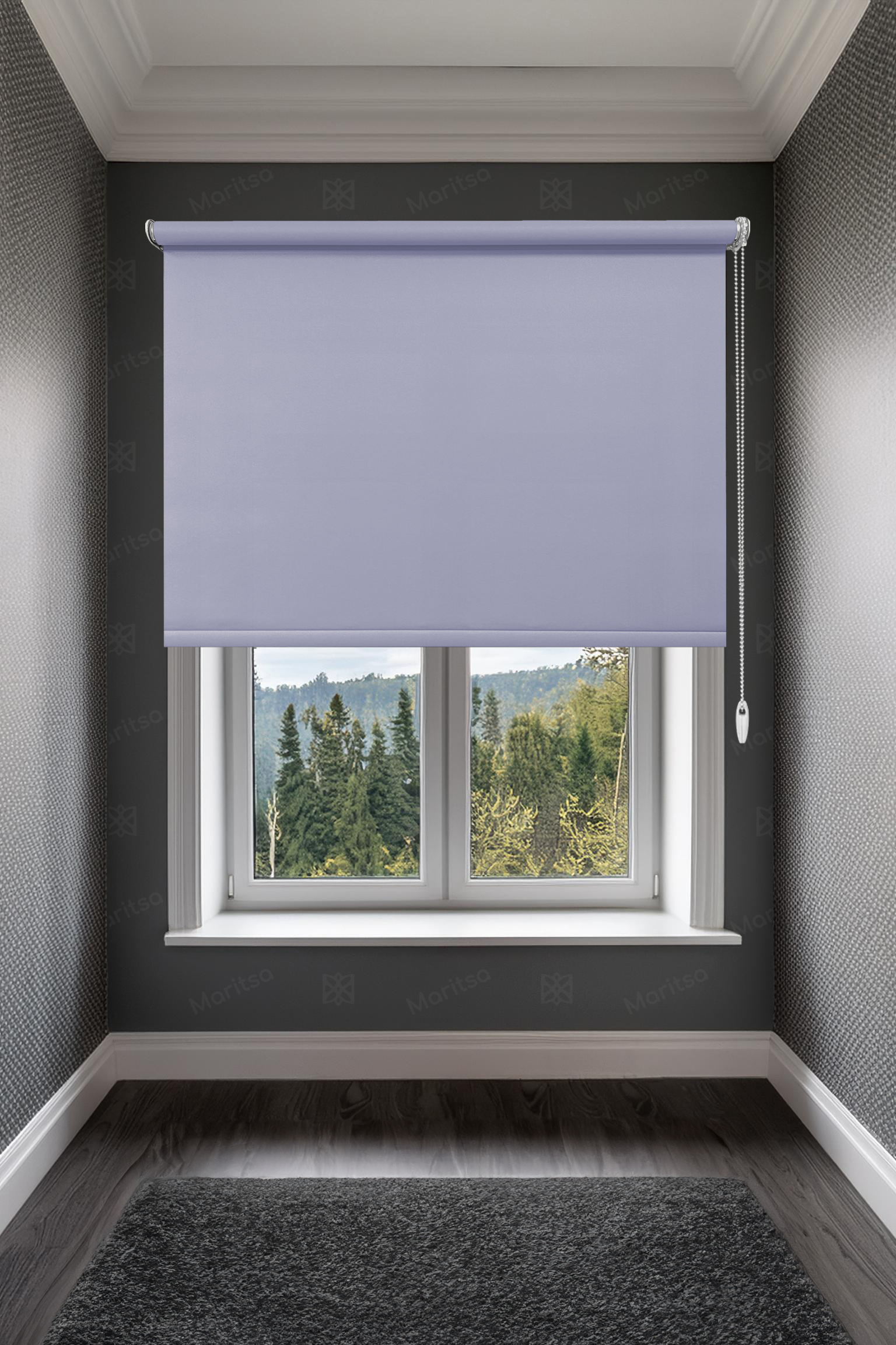 Mat Polyester Açık Mavi Stor Perde