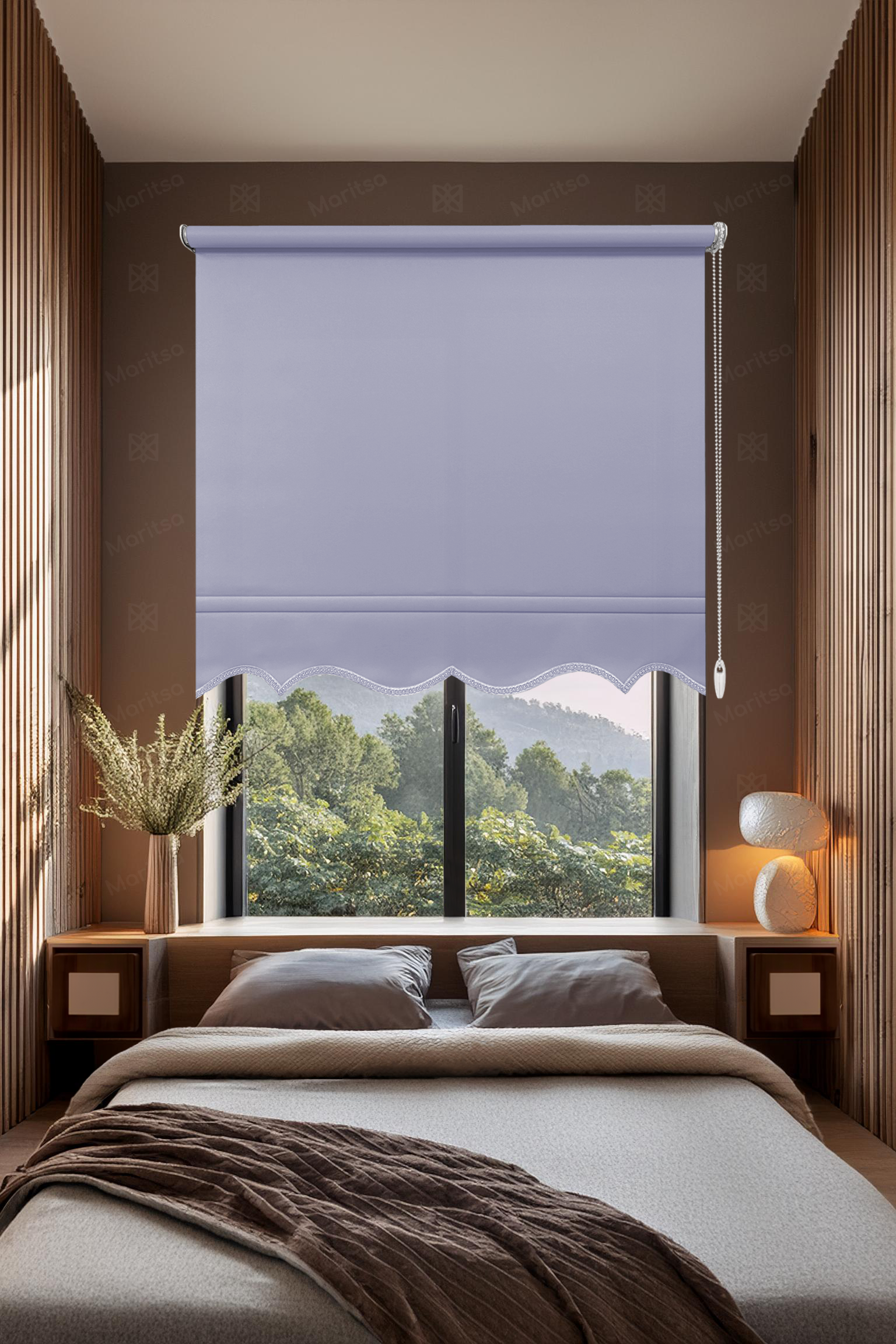 Mat Polyester Açık Mavi Stor Perde