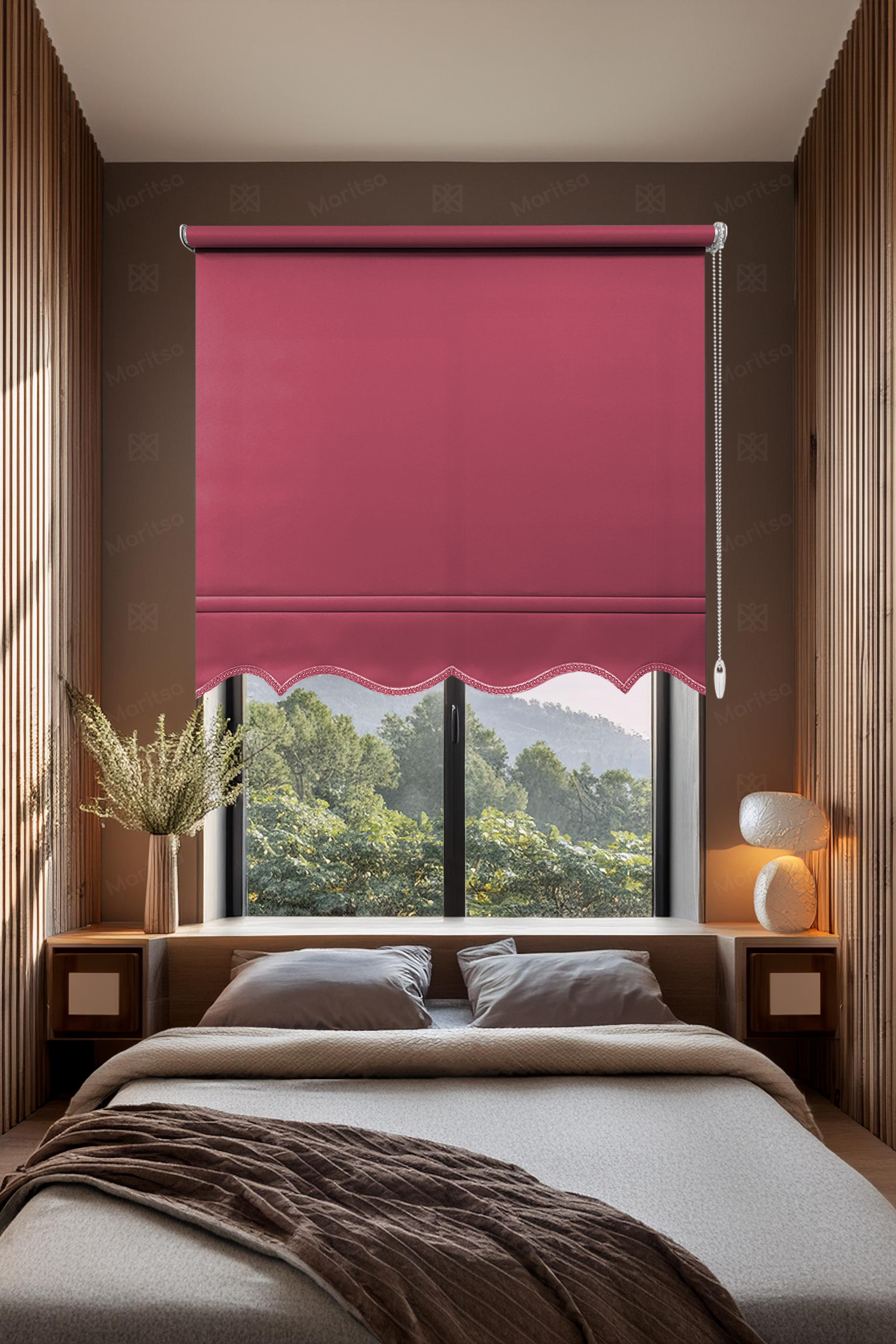 Mat Polyester Ahududu Stor Perde