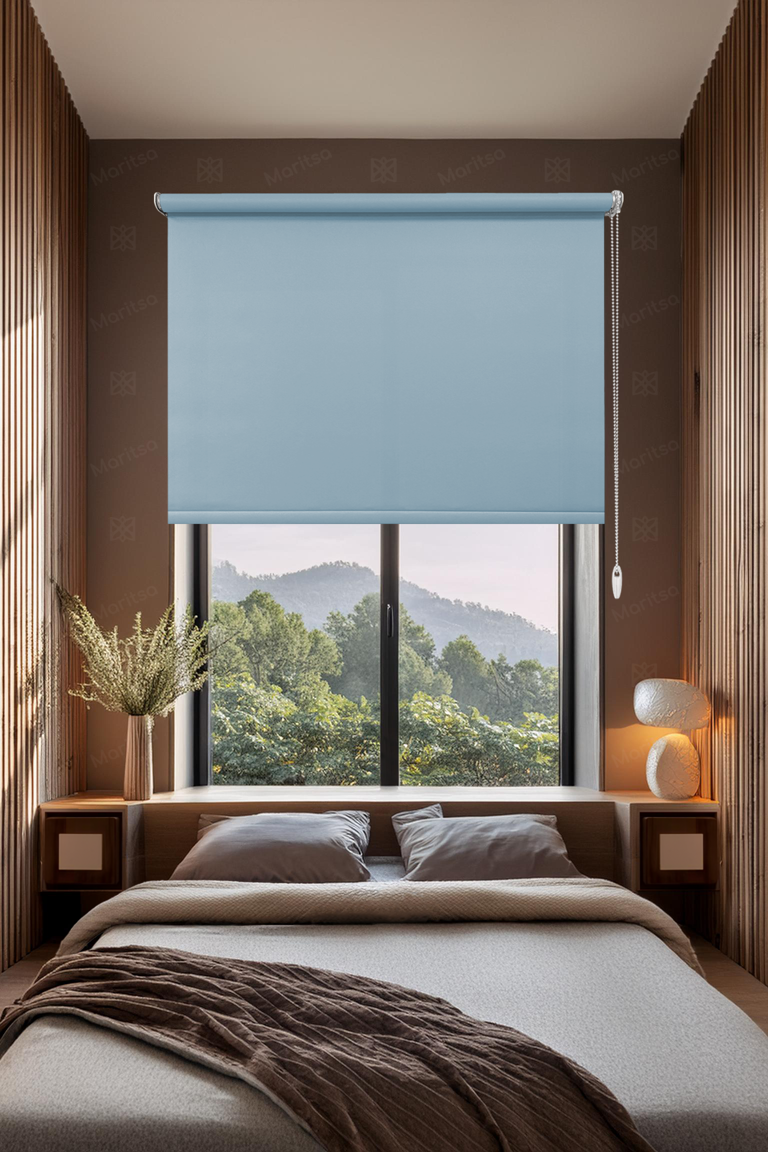 Mat Polyester Bebek Mavisi Stor Perde