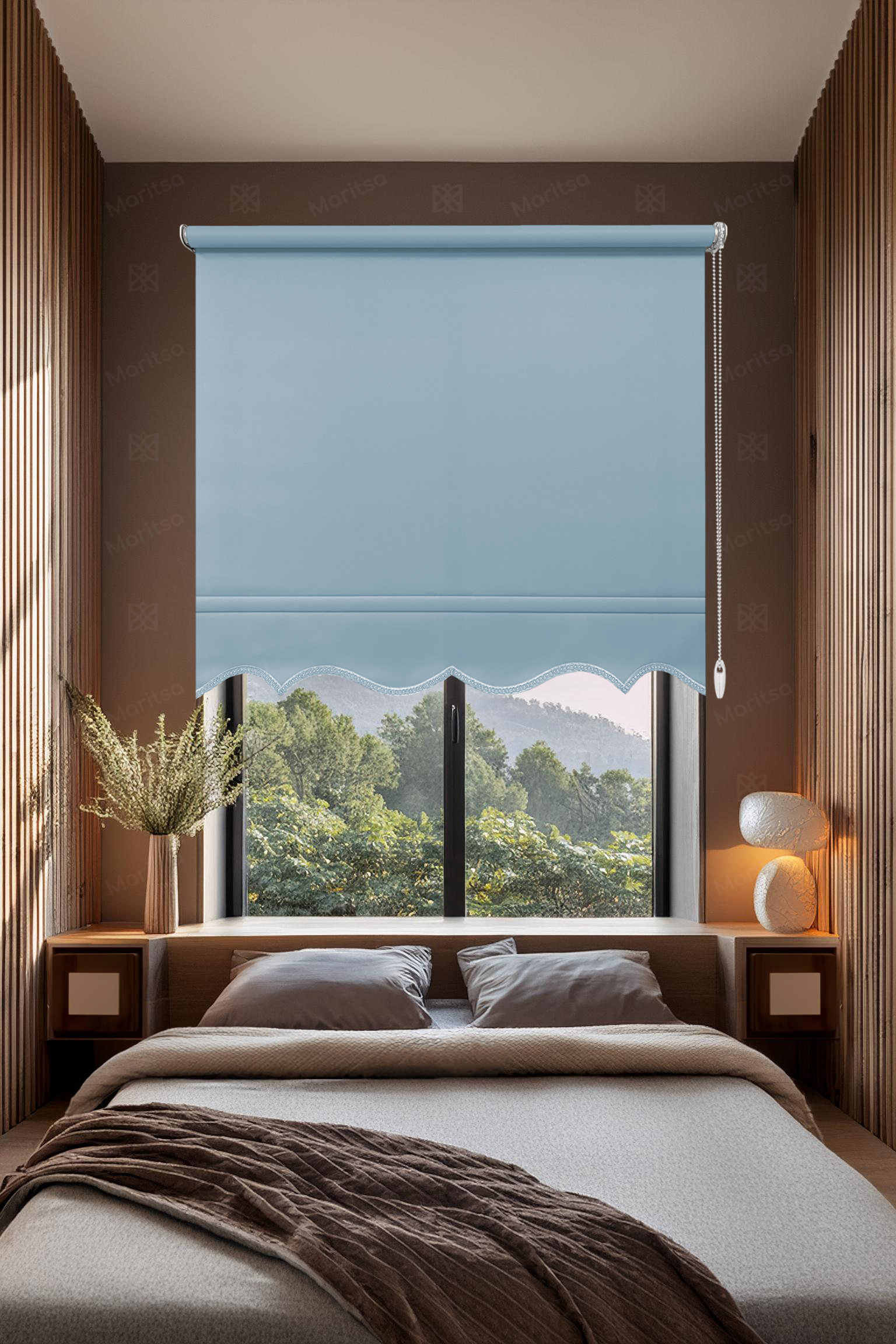 Mat Polyester Bebek Mavisi Stor Perde